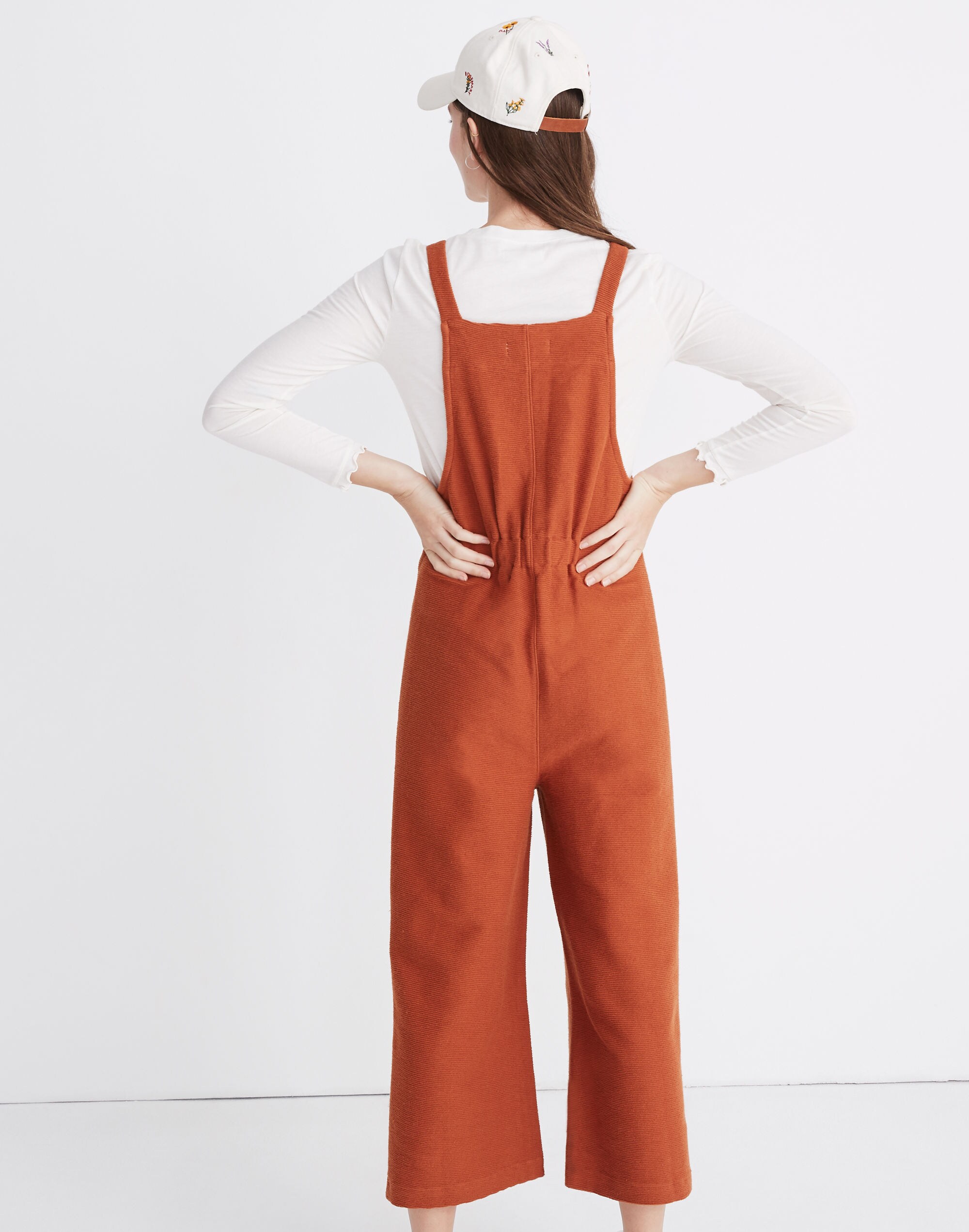 Texture &amp; Thread Patch Pocket Overalls