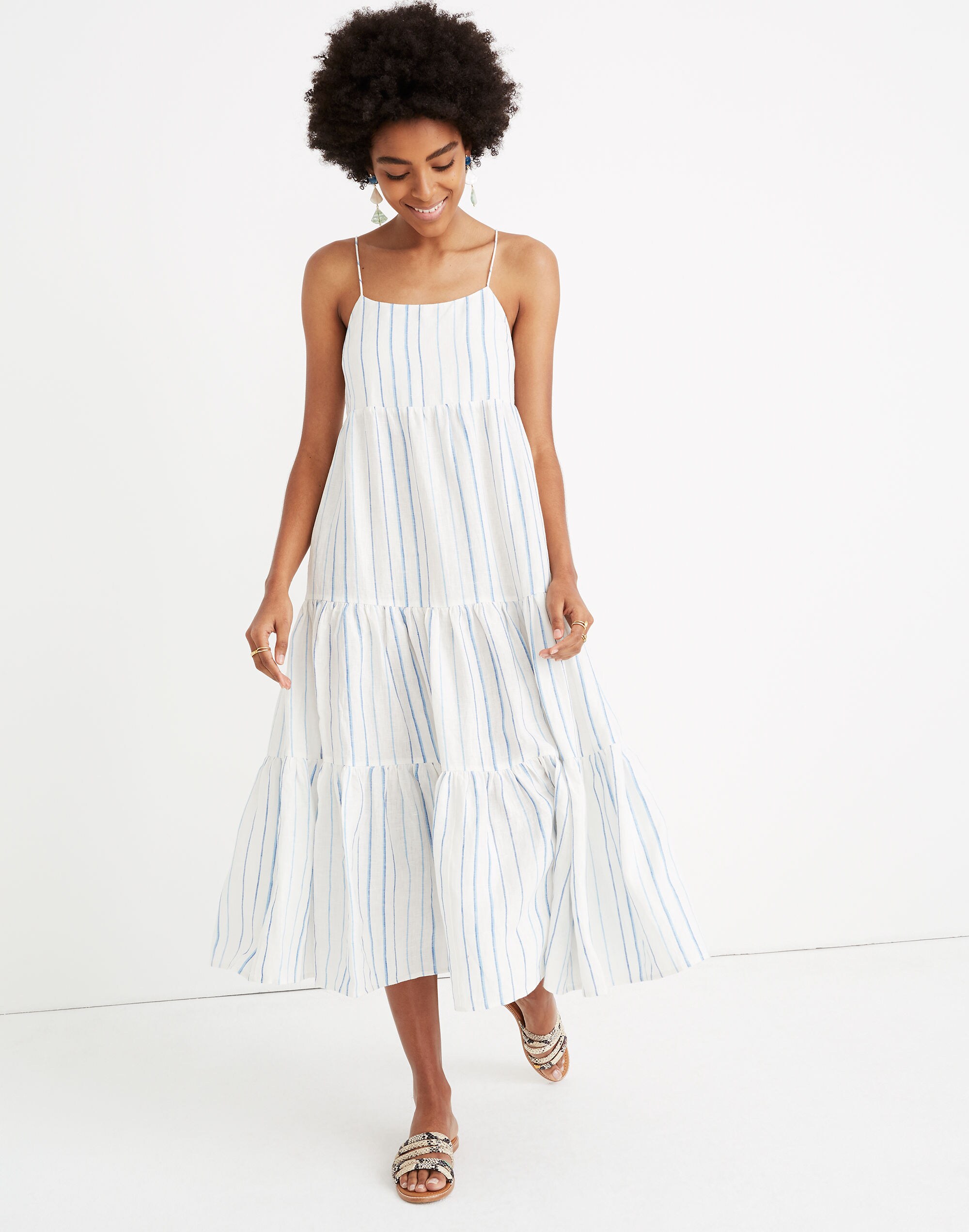 Cami Tier Midi Dress in Stripe