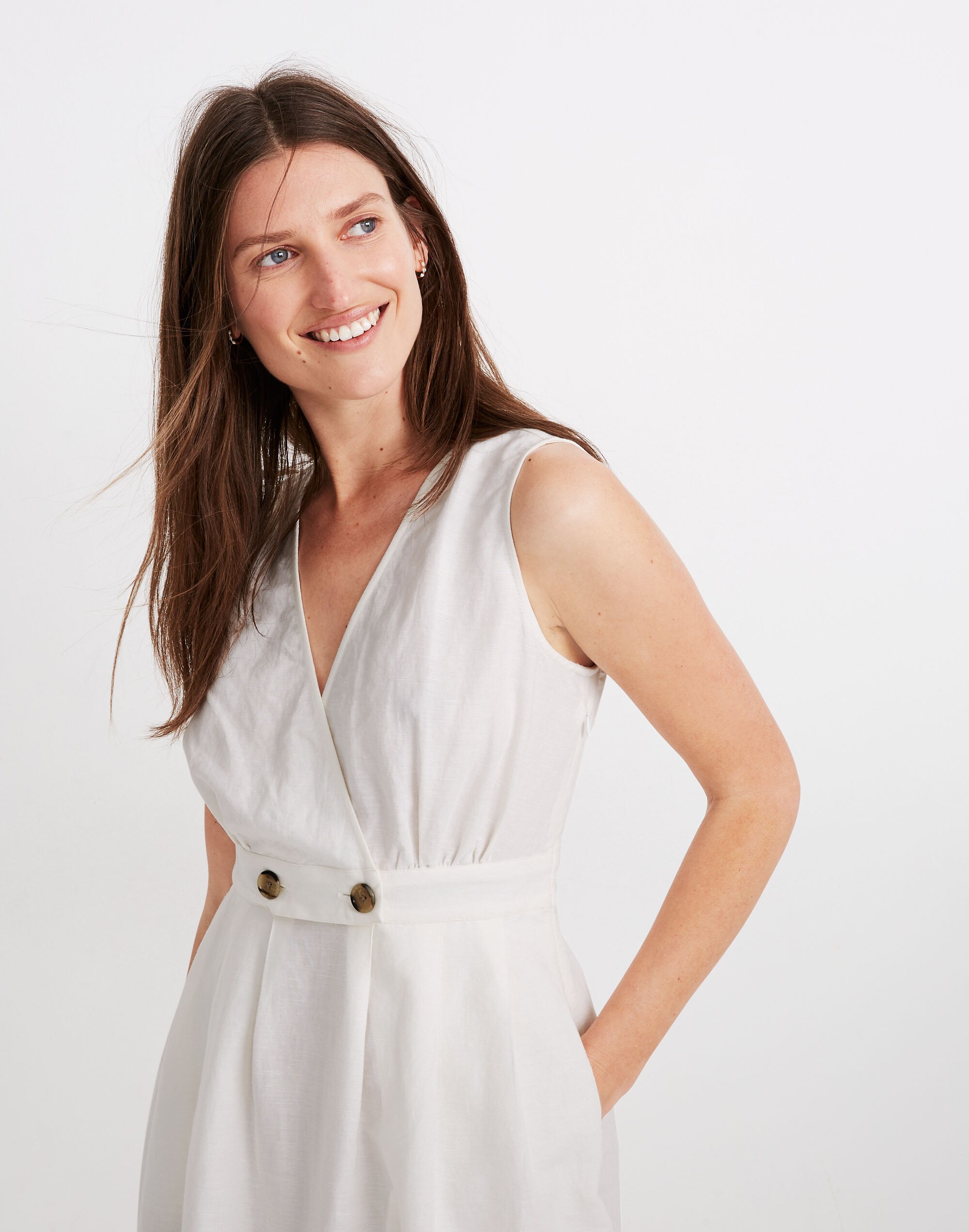 Button-Waist Wrap Midi Dress | Madewell