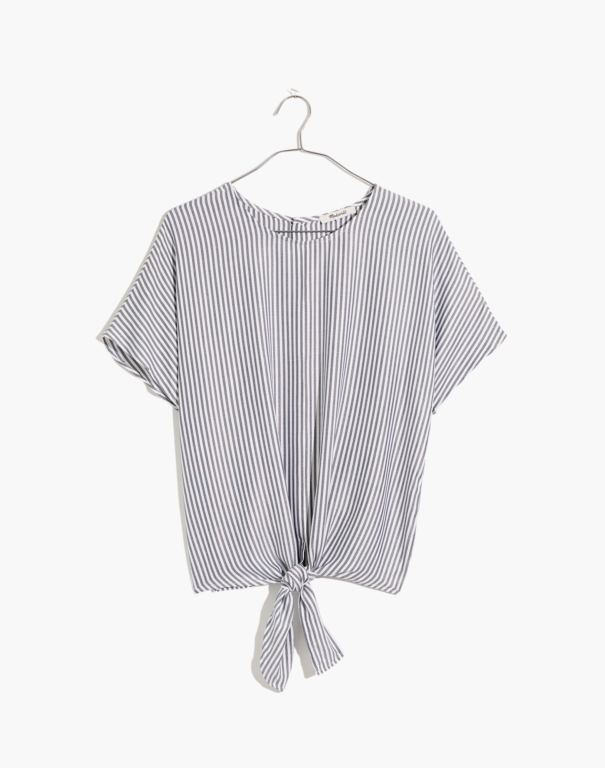 Button-Back Tie Tee in Classon Stripe