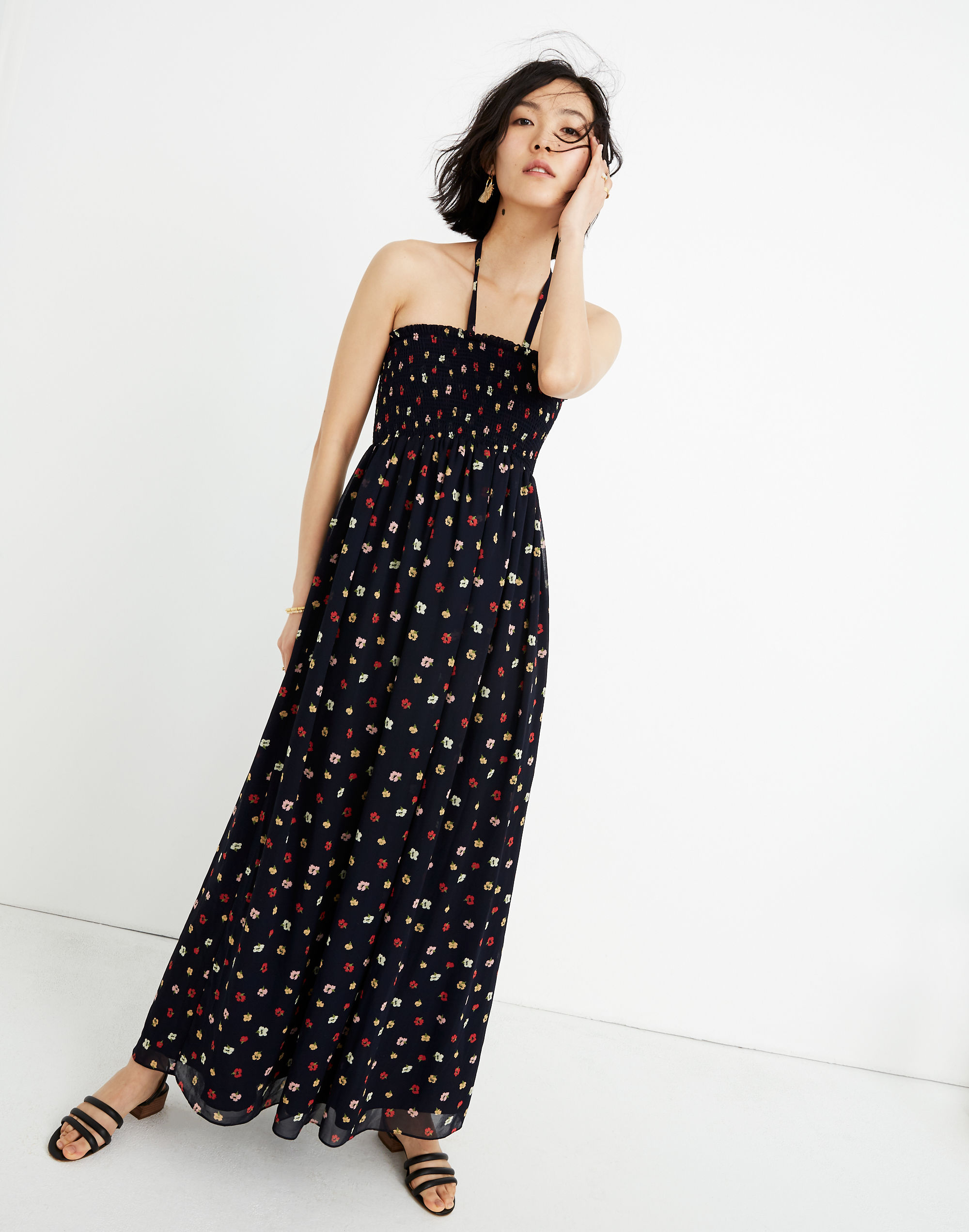 Halter Smocked Maxi Dress