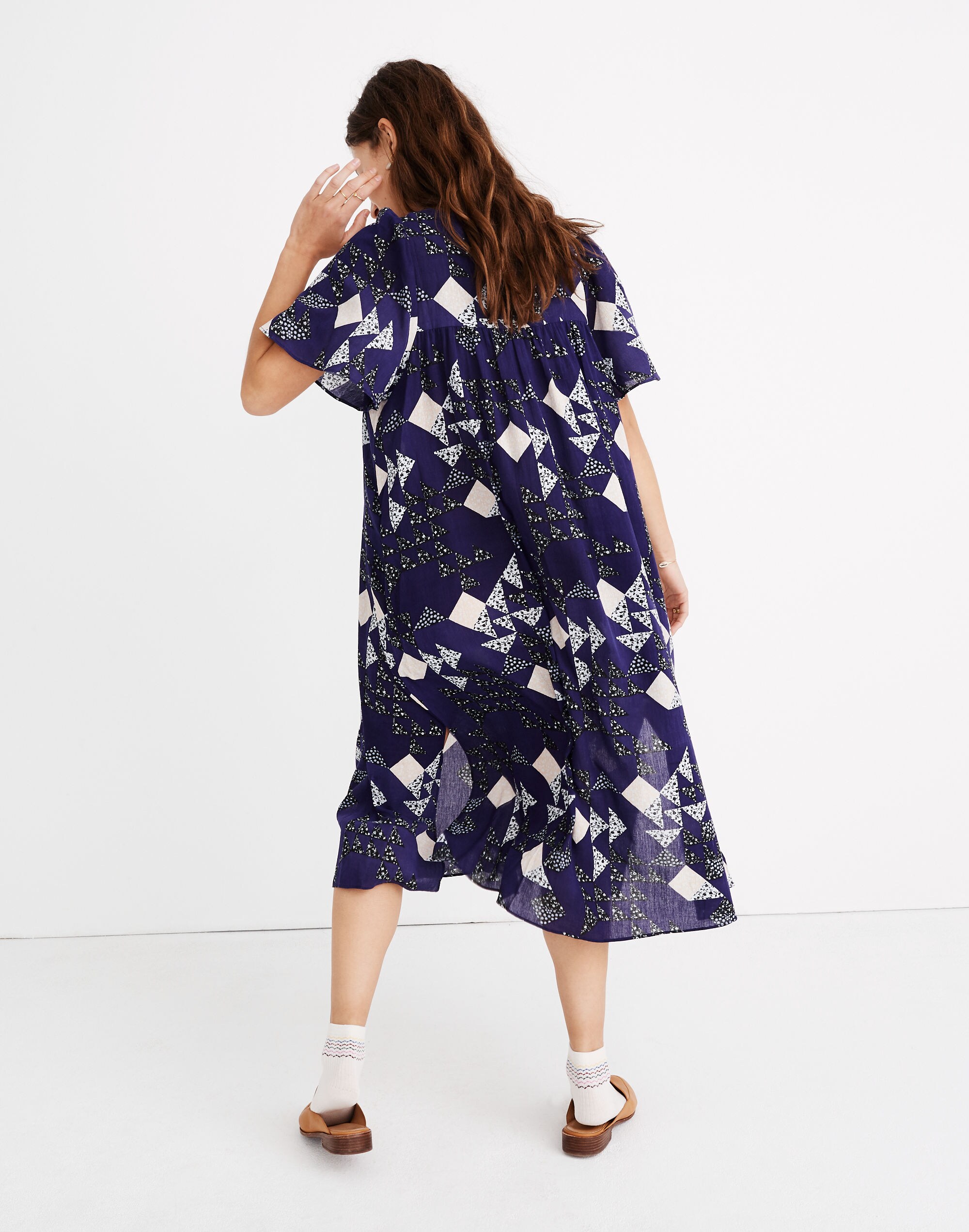 Square-Neck Dress in Patchwork Quilt