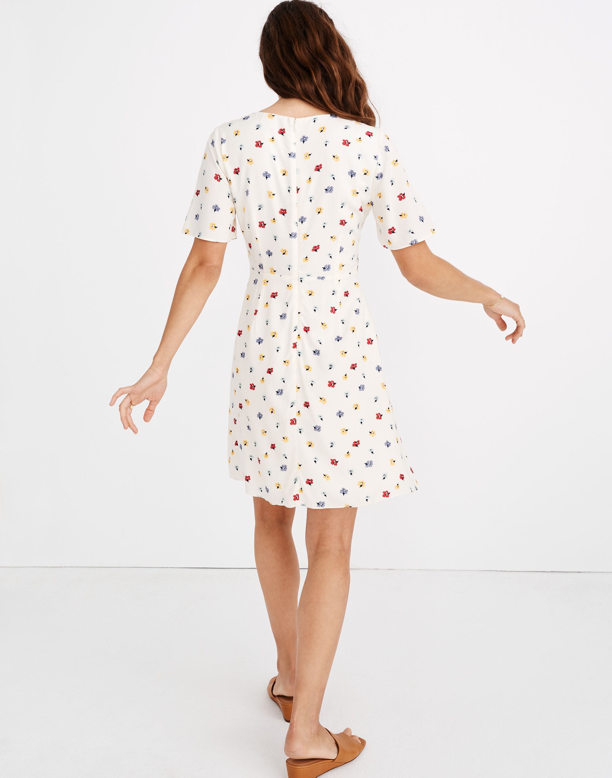 Orchard Flutter-Sleeve Dress in Confetti Floral
