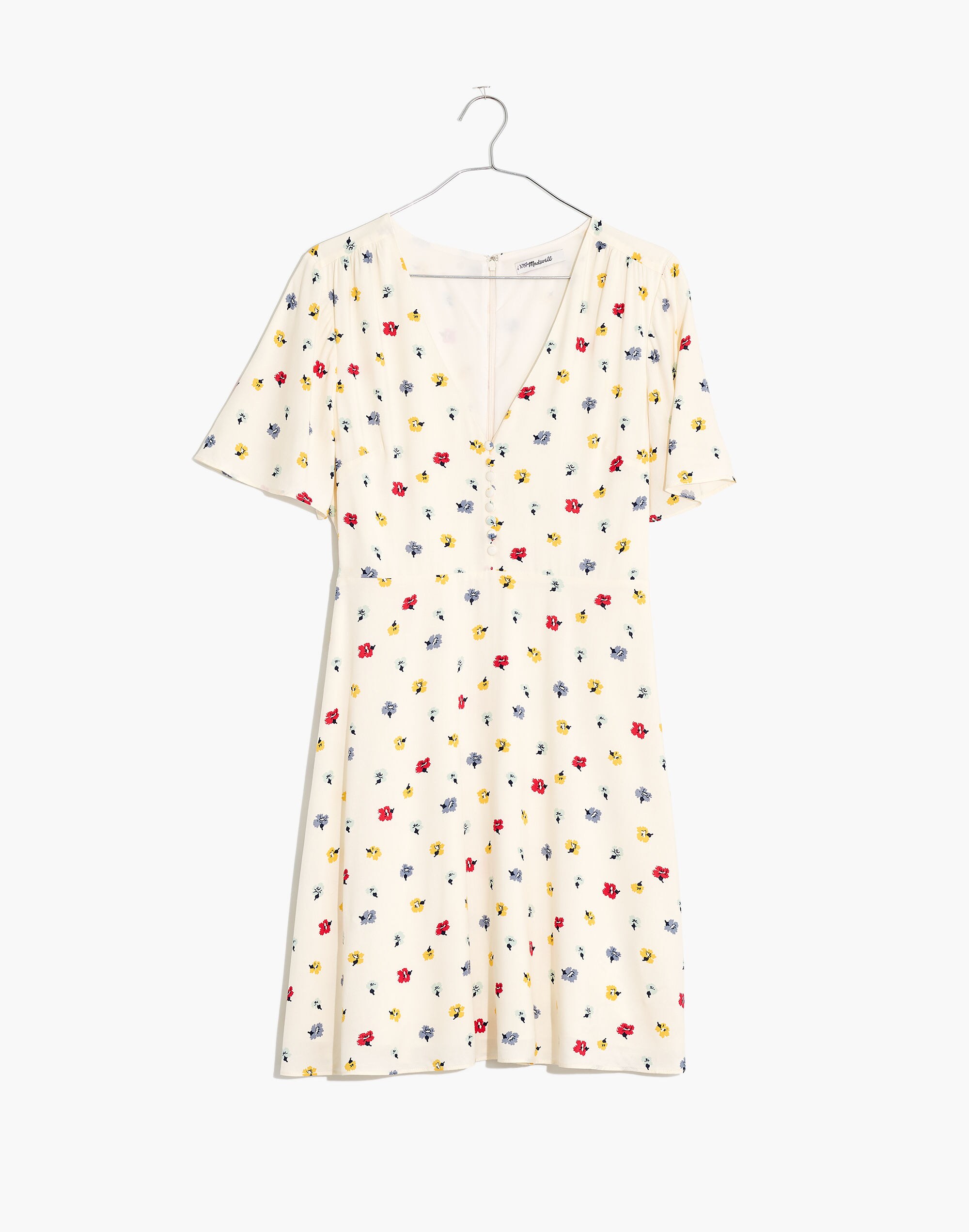 Orchard Flutter-Sleeve Dress in Confetti Floral