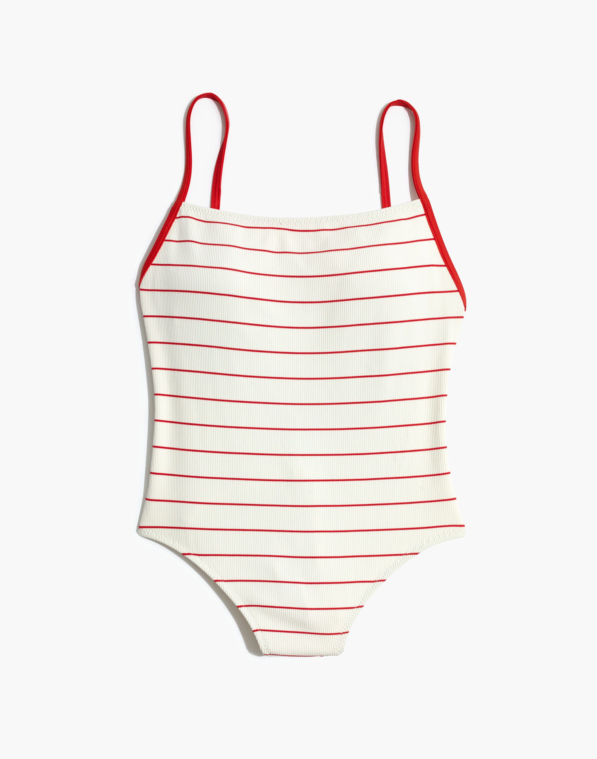 Solid &amp; Striped&reg; Chelsea Ribbed One-Piece Swimsuit in Lipstick Pinstripe