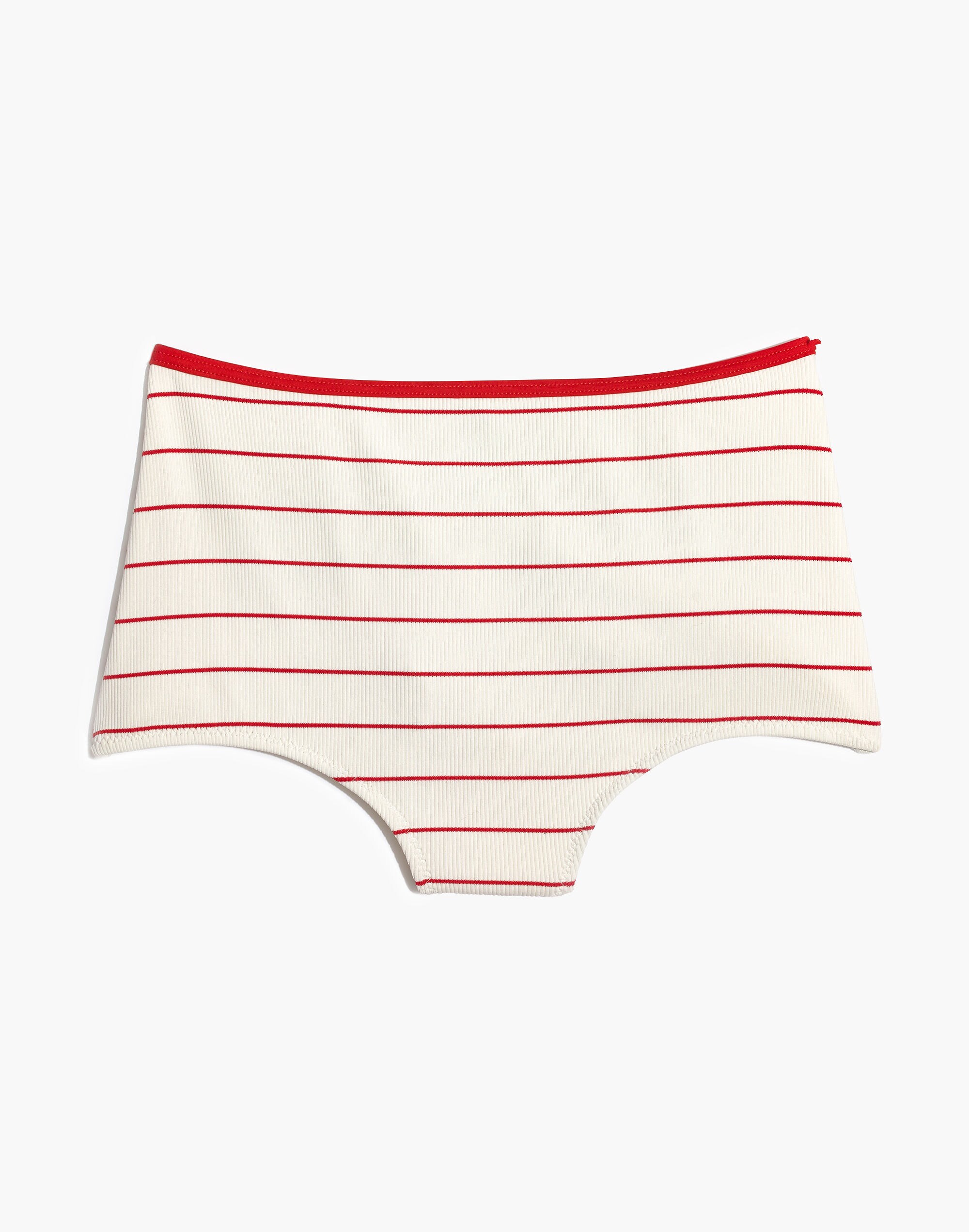 Solid &amp; Striped&reg; Brigitte Ribbed Bikini Bottom in Lipstick Pinstripe