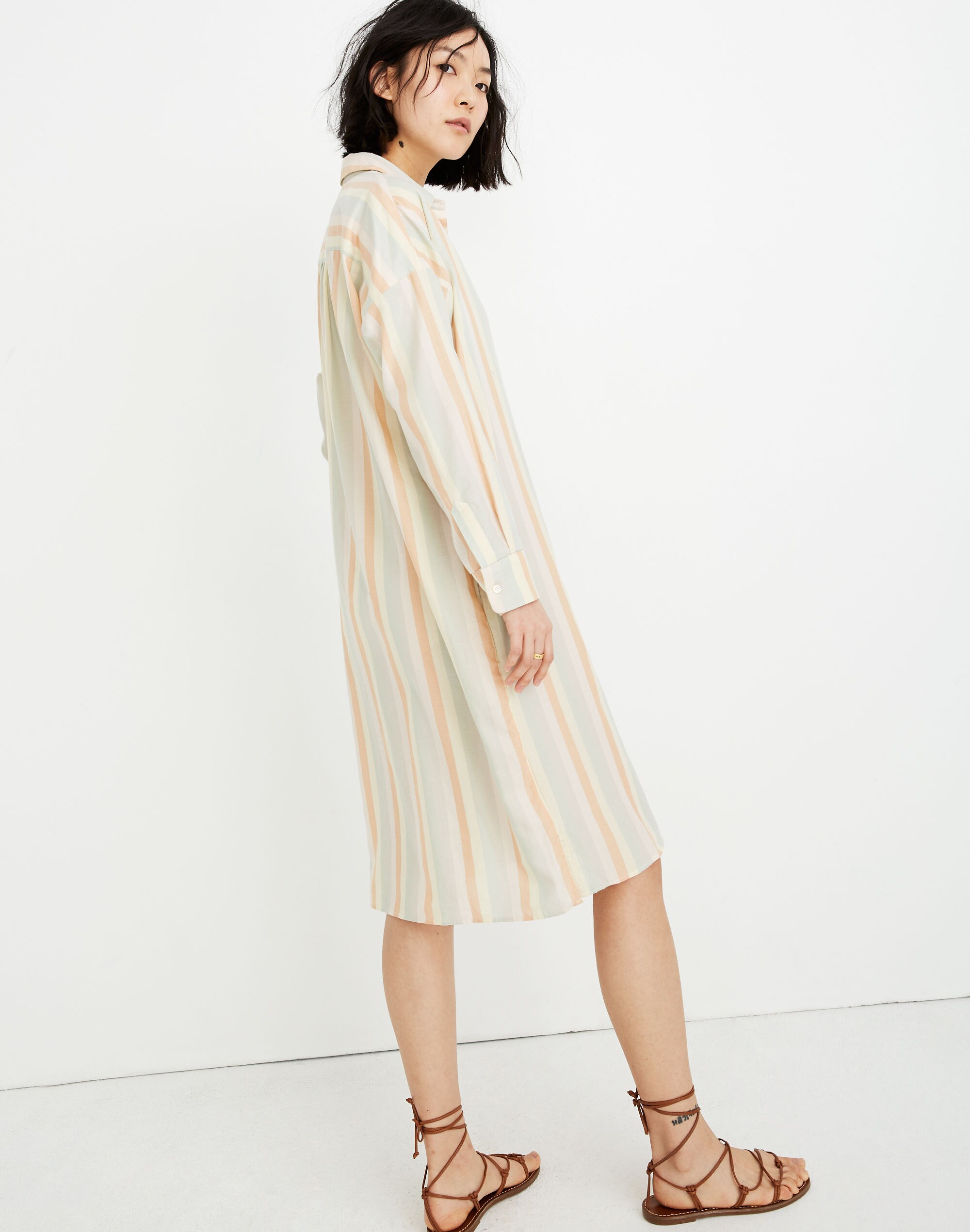 Tunic Shirtdress in Rainbow Stripe