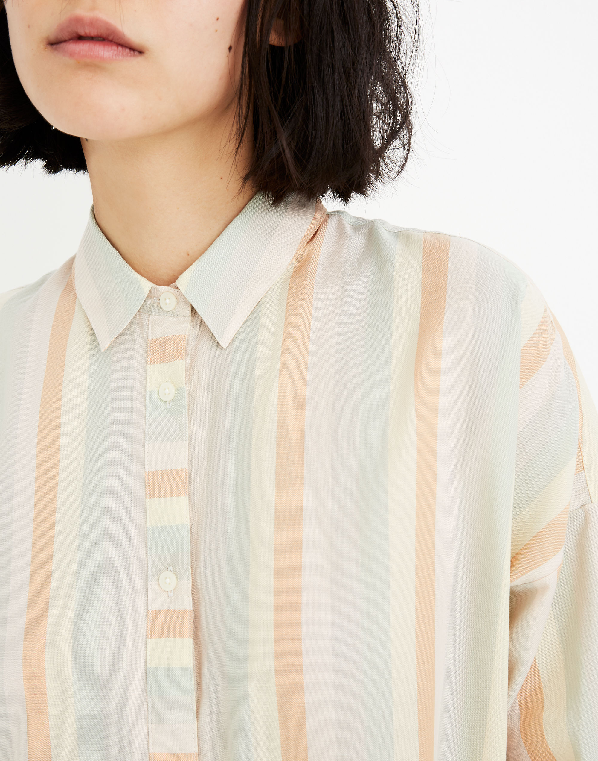 Tunic Shirtdress in Rainbow Stripe