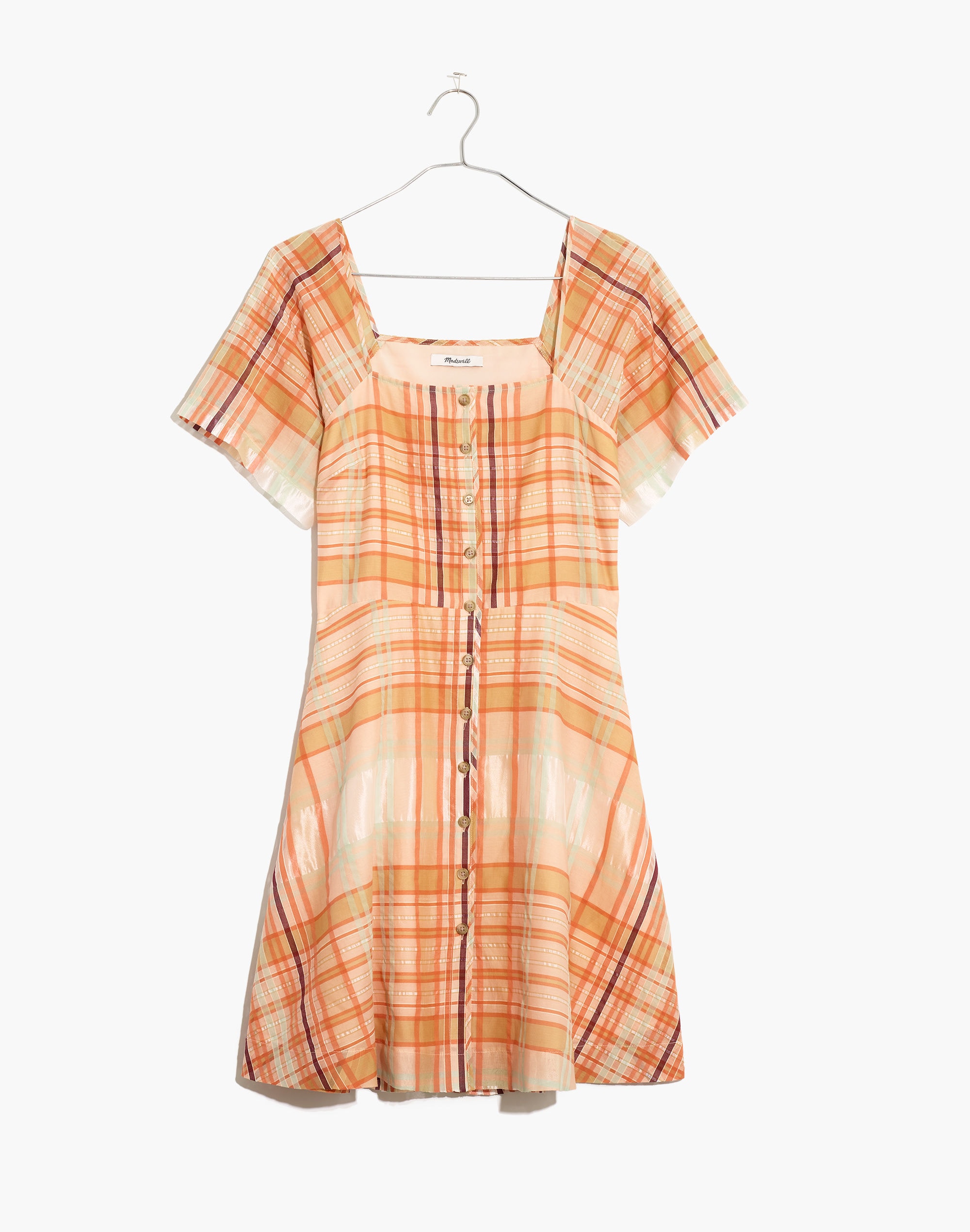 Shimmer Plaid Mini Dress