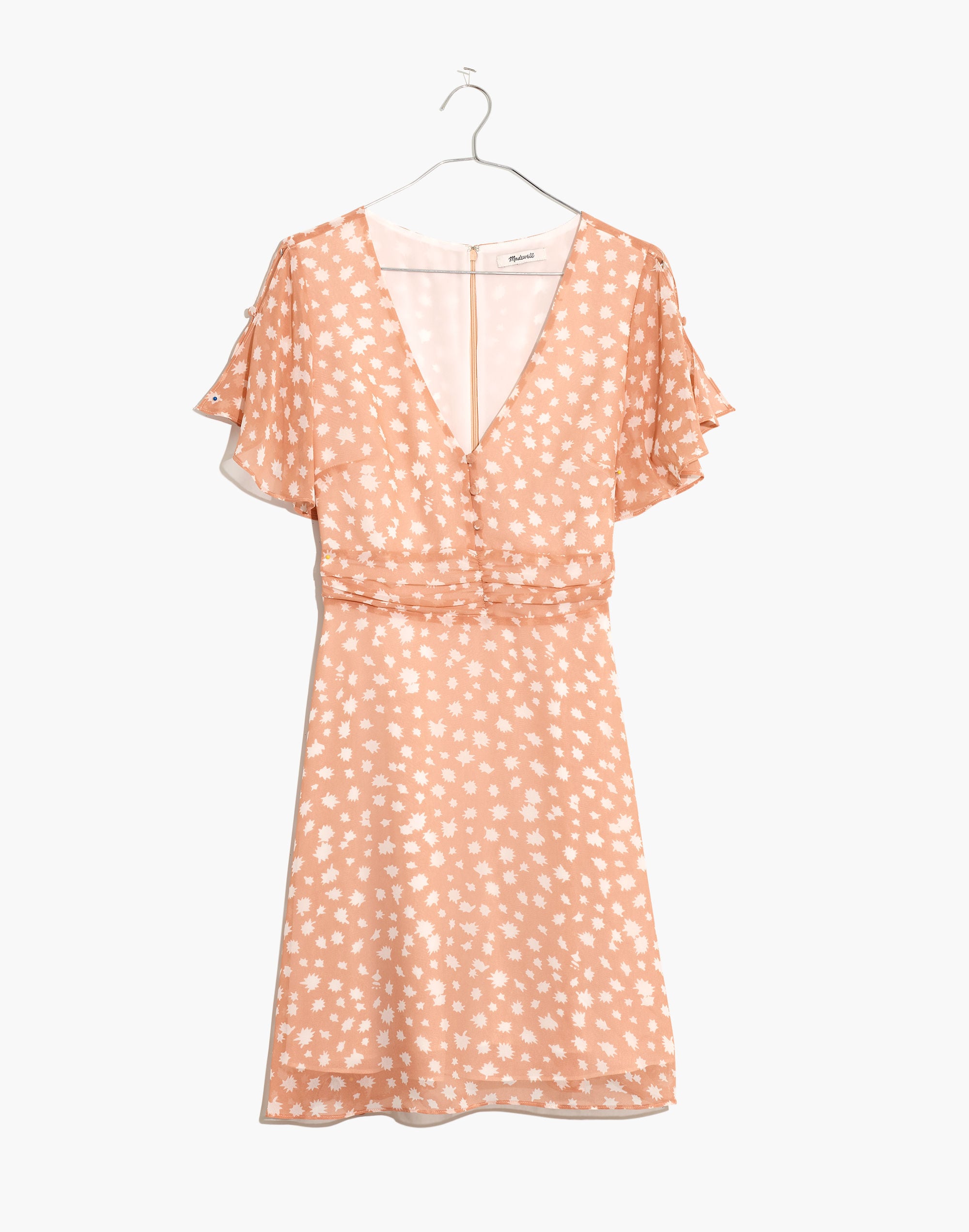 Ruched-Waist Mini Dress in Star Shower