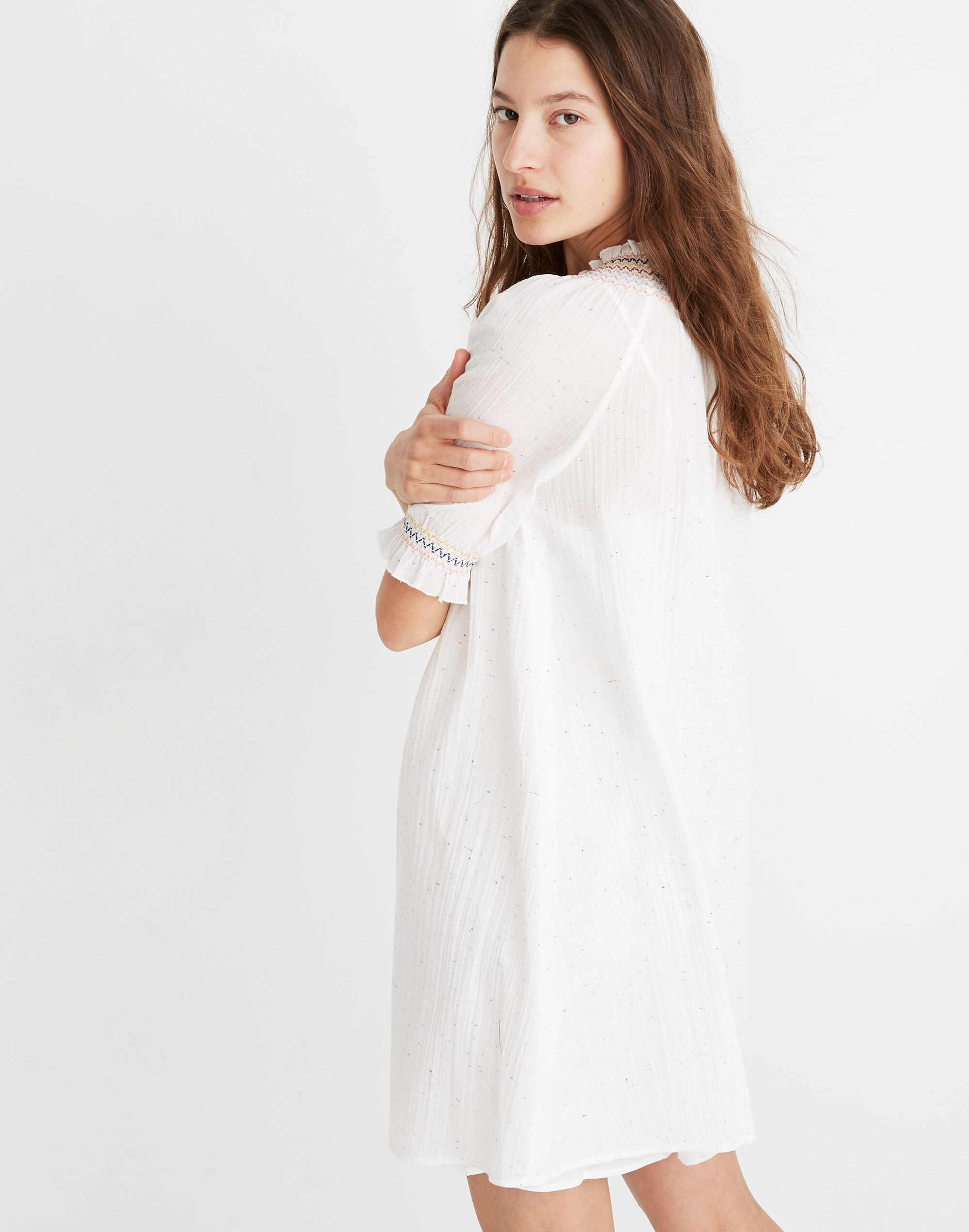 Rainbow Smocked Trapeze Dress