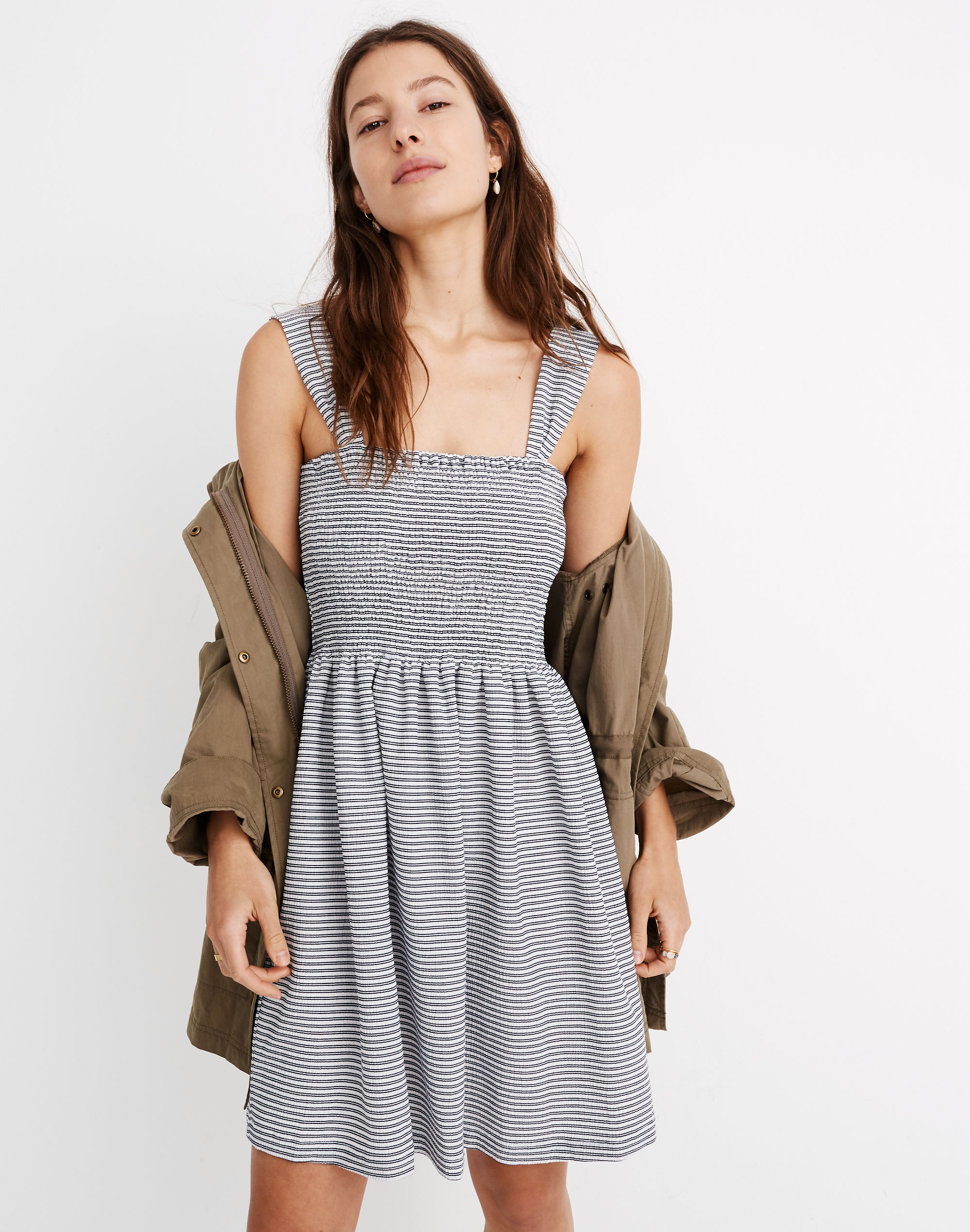 texture &amp; thread smocked dress in stripe