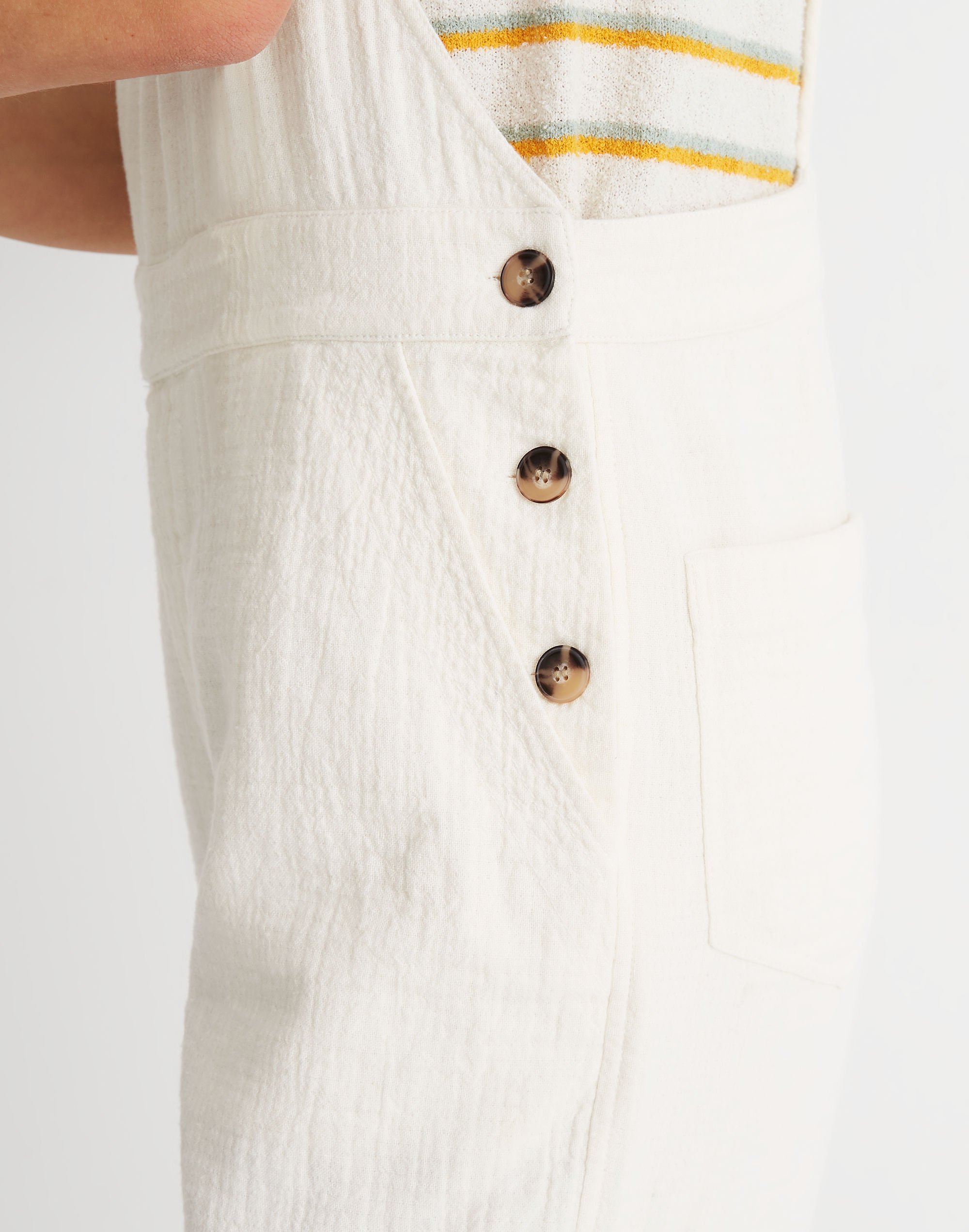 Gauze Tie-Strap Overalls