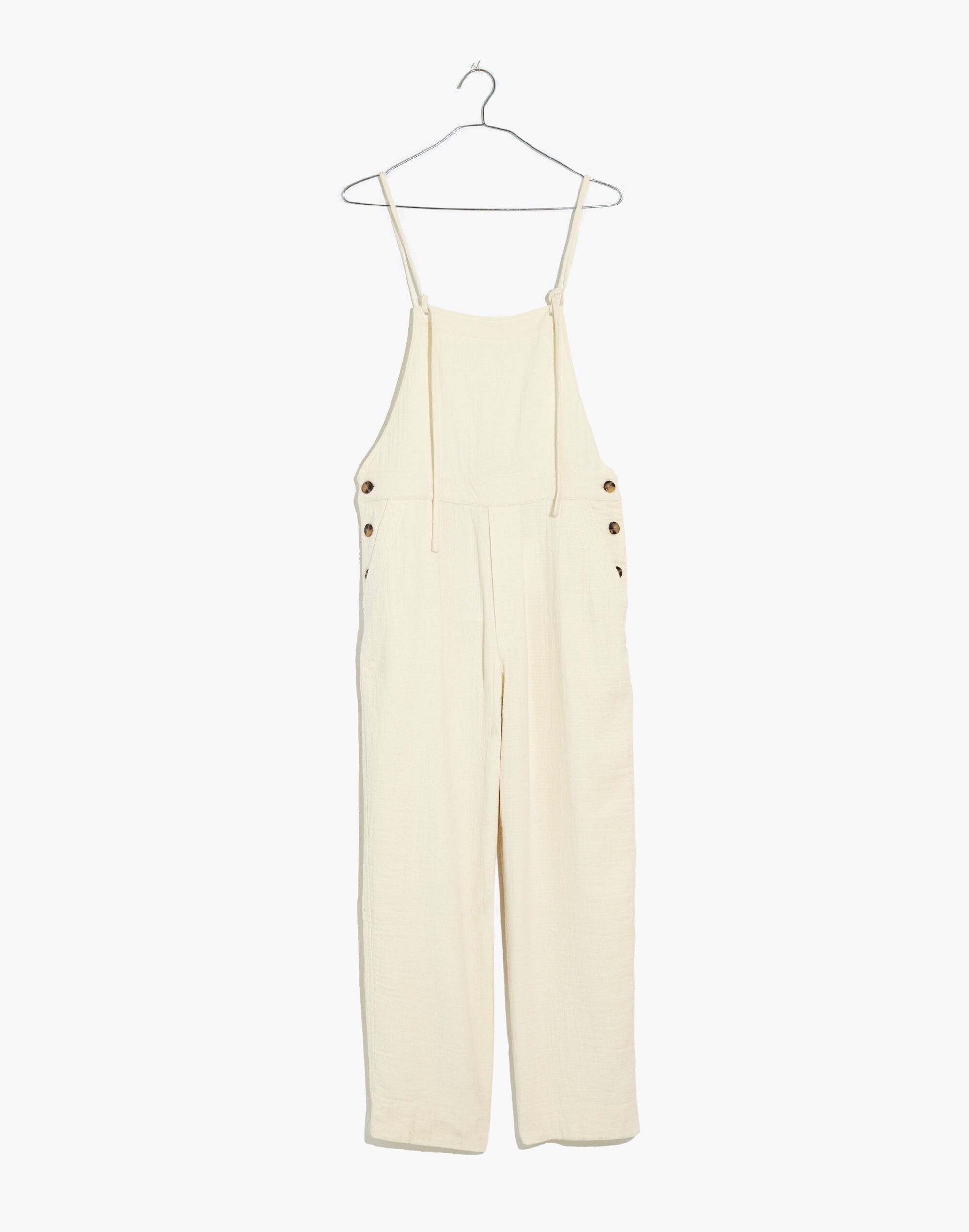 Gauze Tie-Strap Overalls