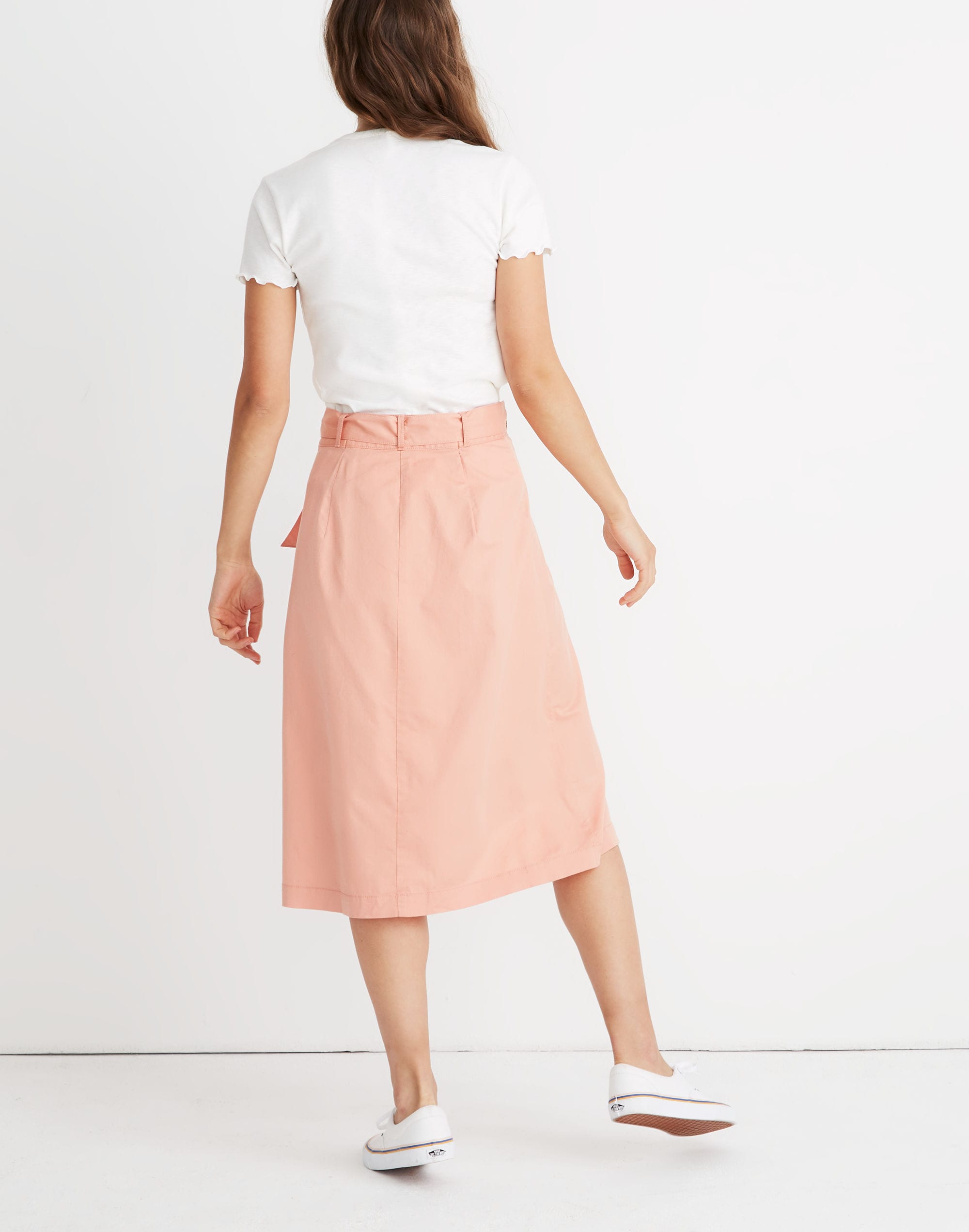 Belted Wrap Midi Skirt