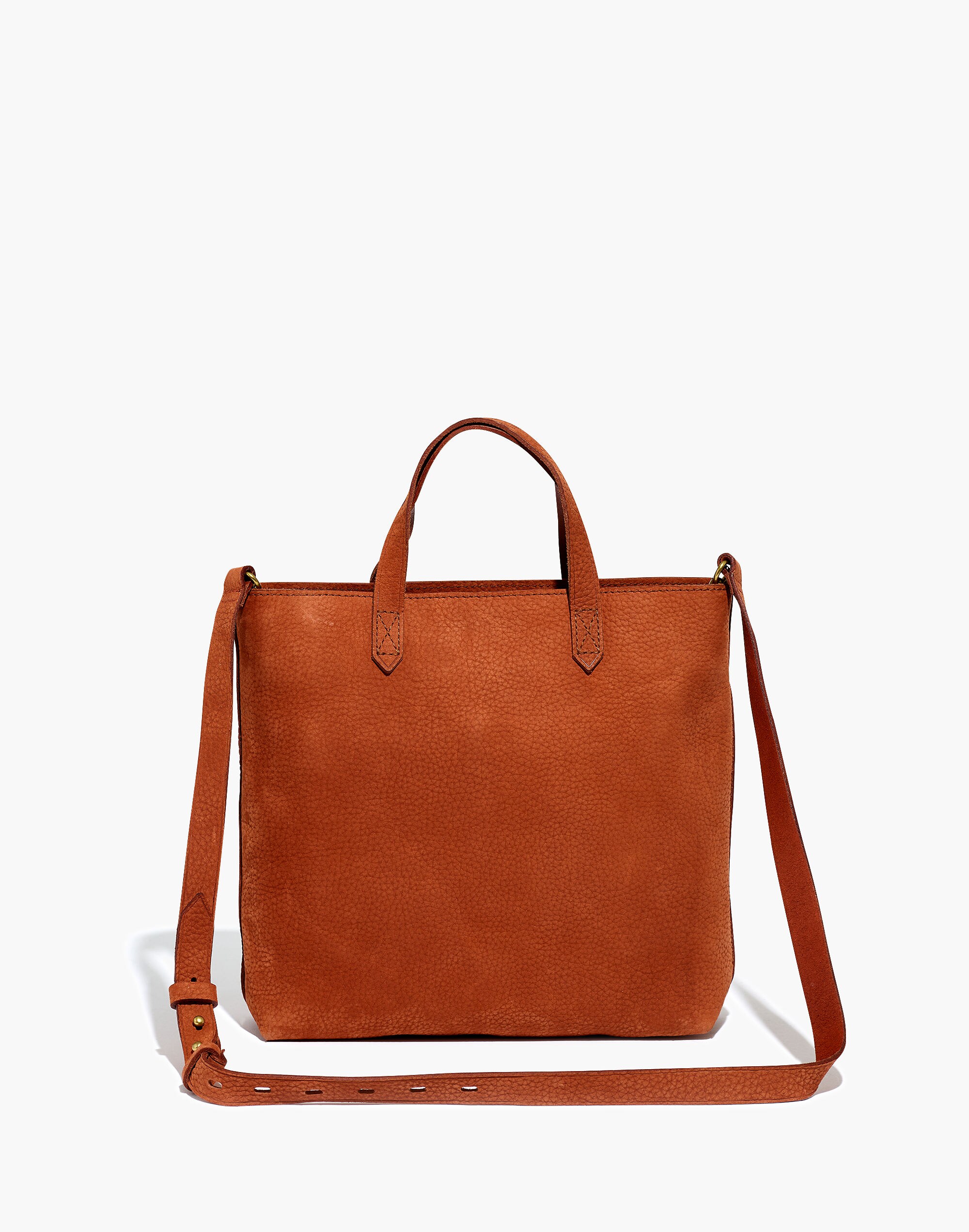 The Zip-Top Transport Crossbody in Nubuck Leather: Striped Strap Edition