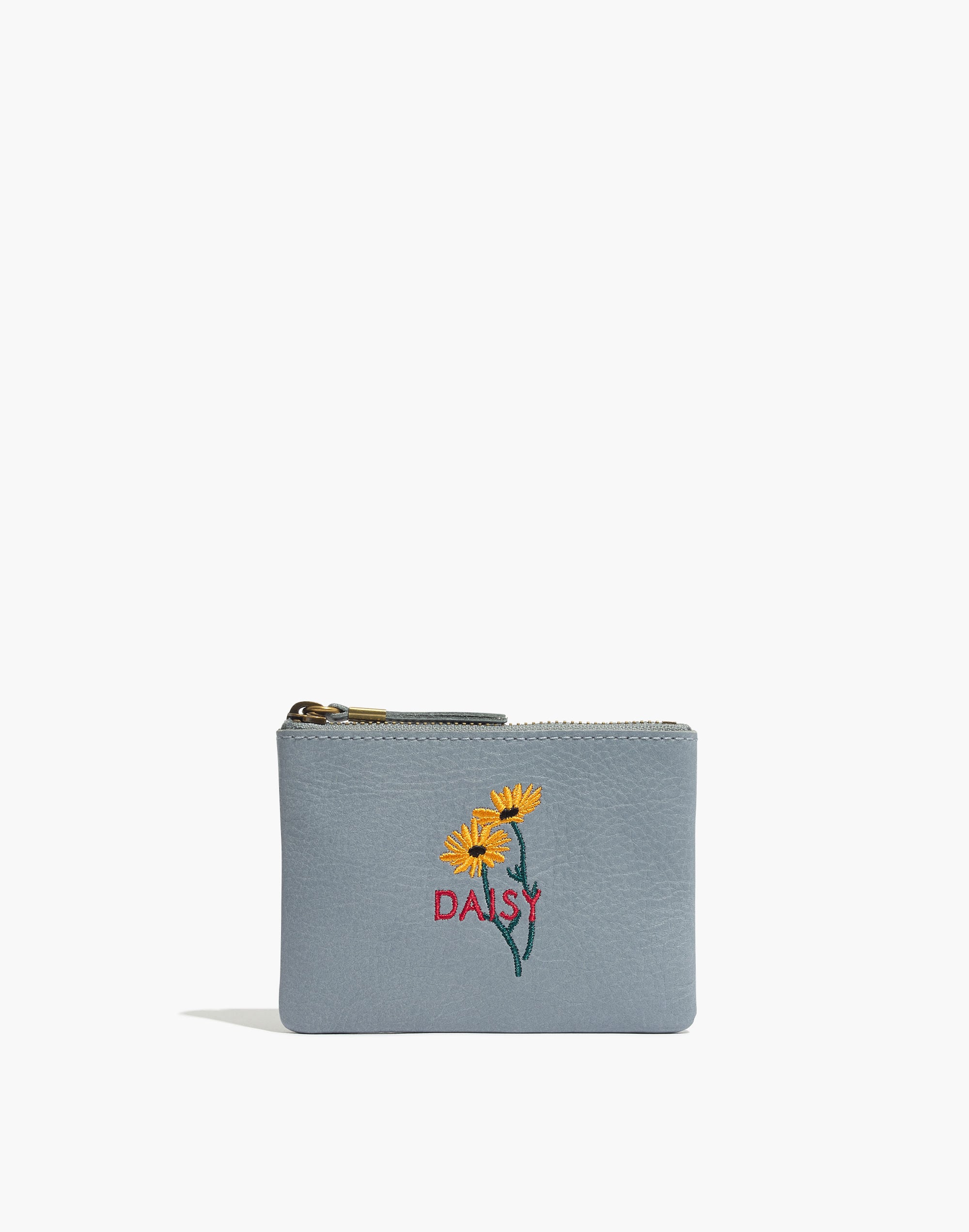 the leather pouch wallet: daisy embroidered edition