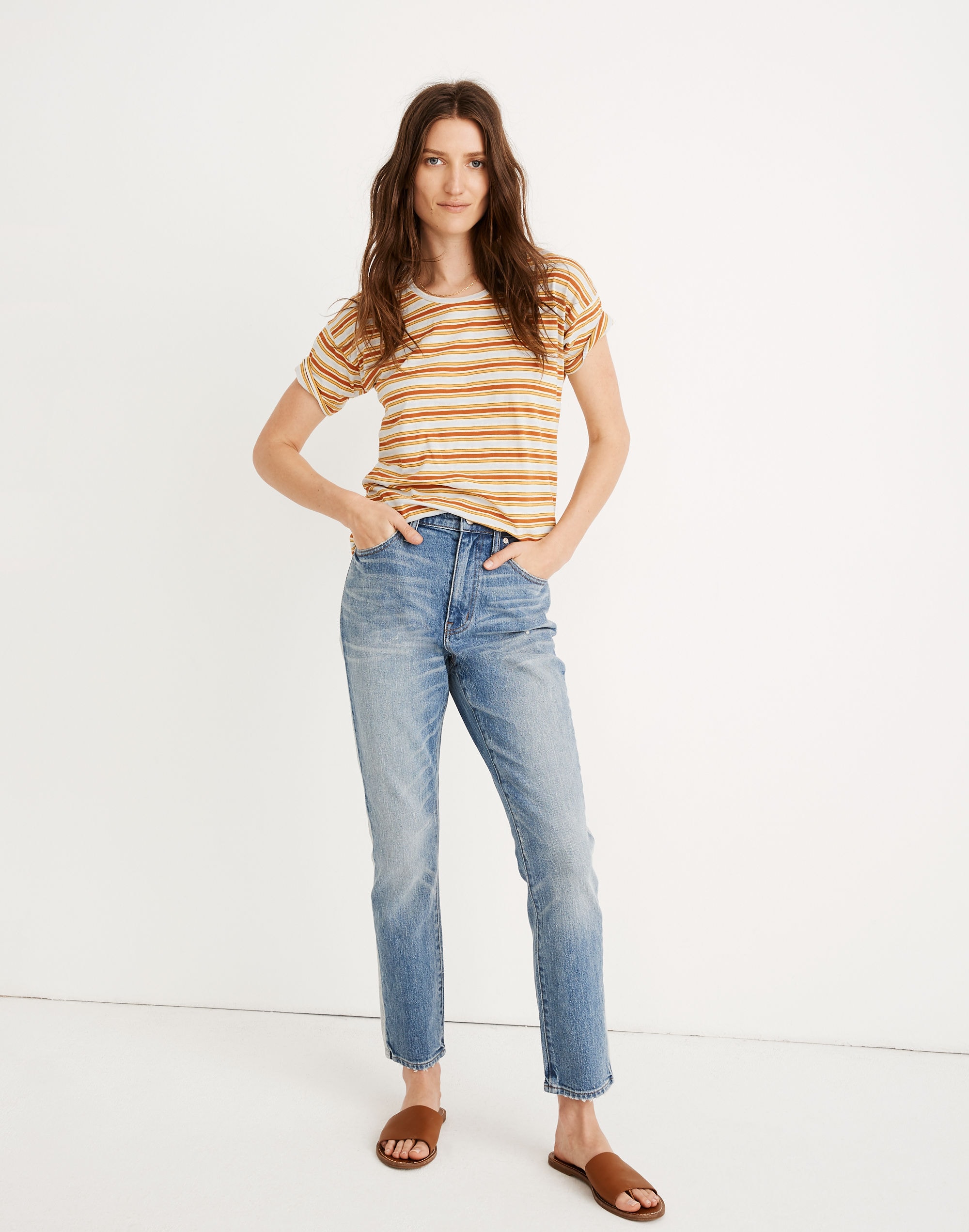 The High-Rise Slim Boyjean in Wexford Wash: Tuxedo Stripe Edition