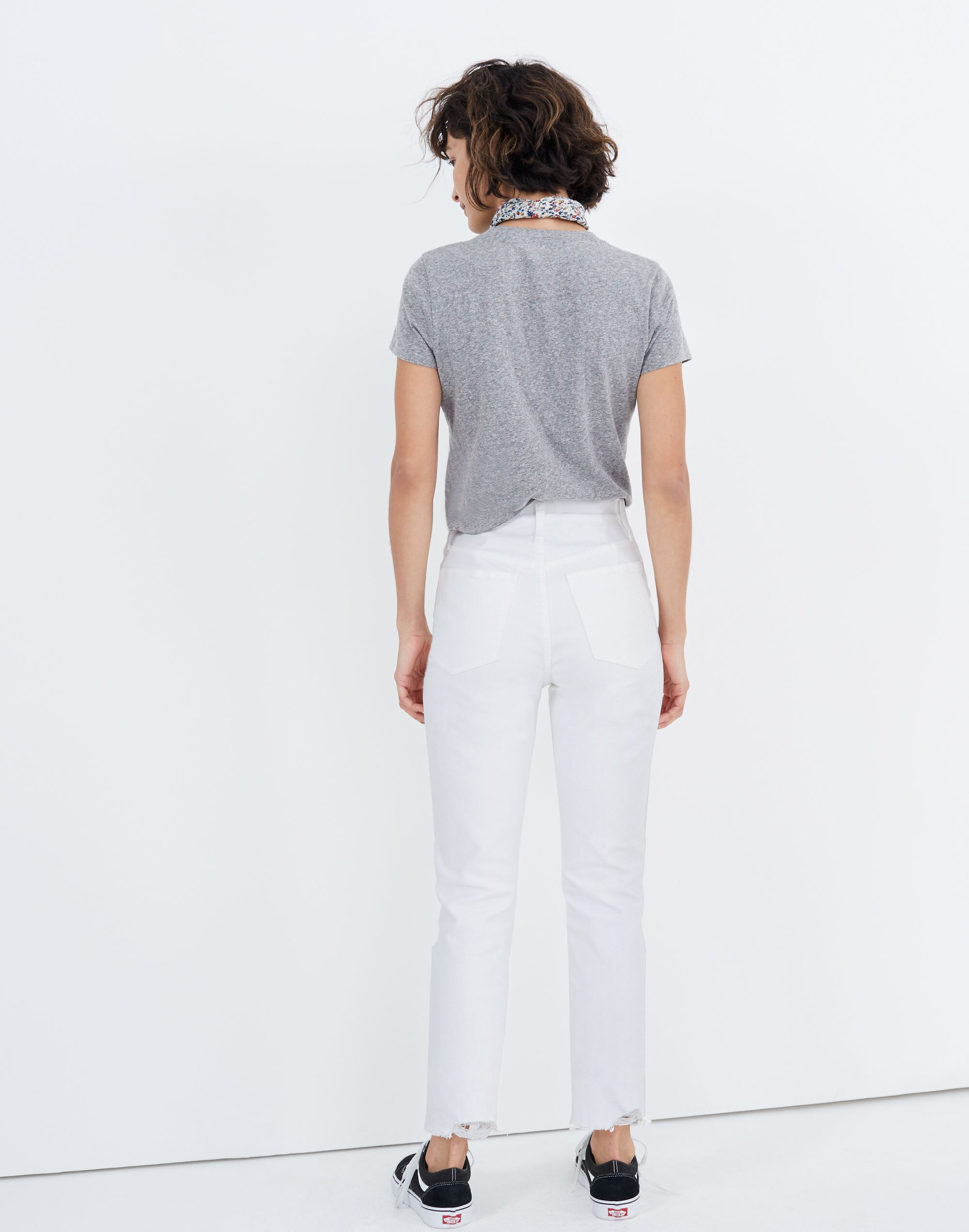 The Perfect Vintage Crop Jean in Tile White: Button-Front Edition