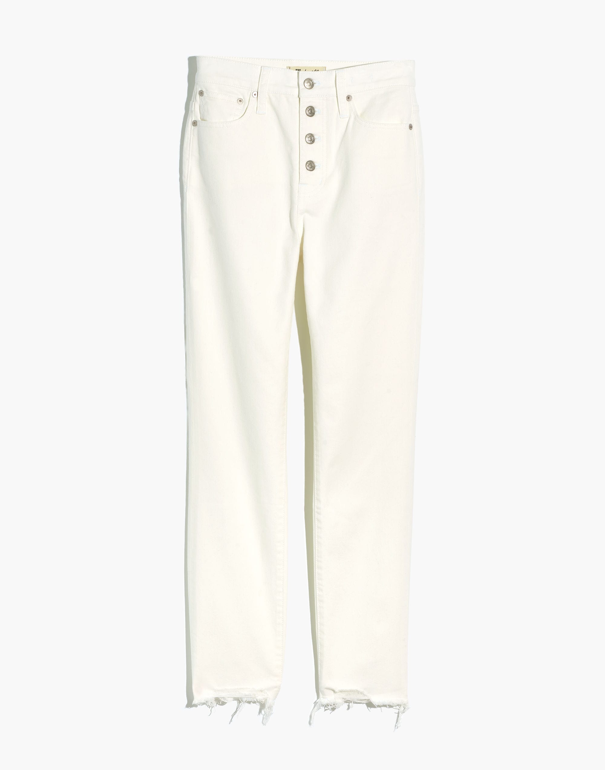 The Tall Perfect Vintage Crop Jean in Tile White: Button-Front Edition