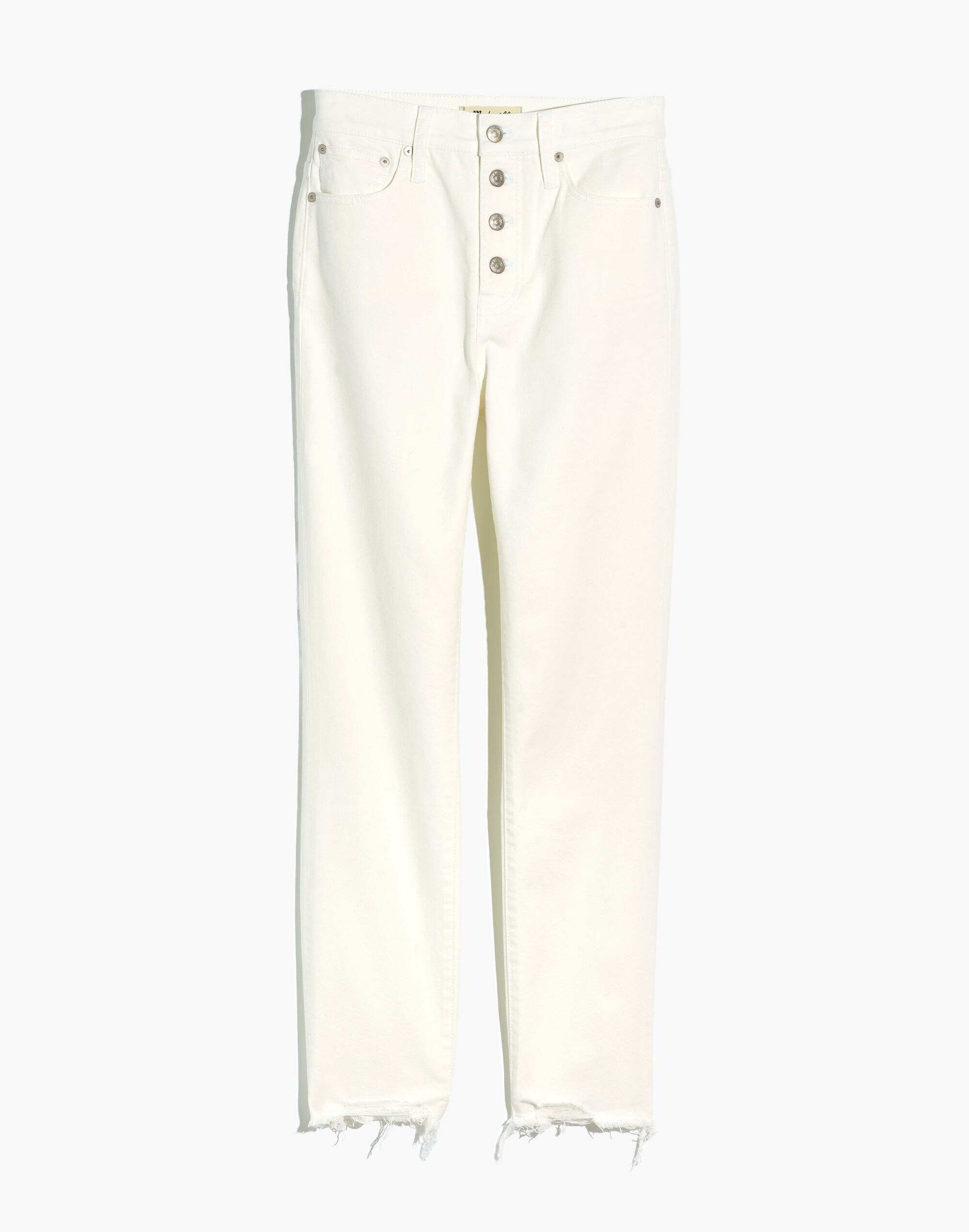 The Perfect Vintage Crop Jean in Tile White: Button-Front Edition