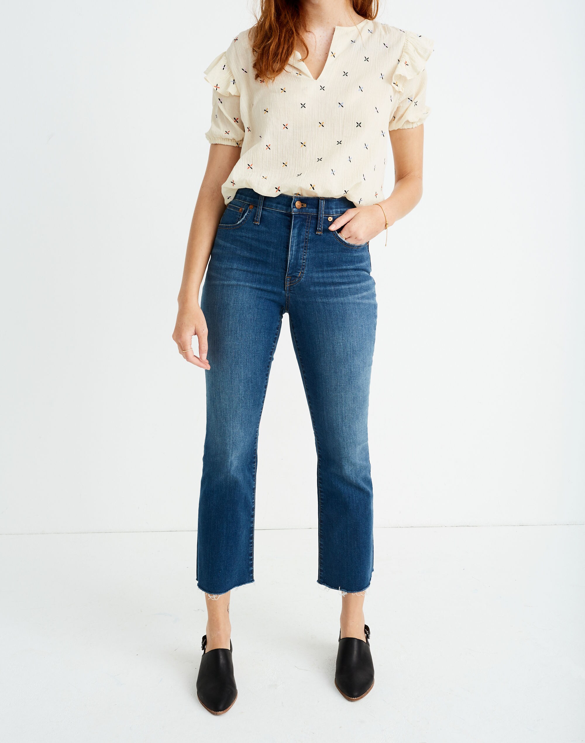 Cali Demi-Boot Jeans in Preston Wash: Raw-Hem Edition