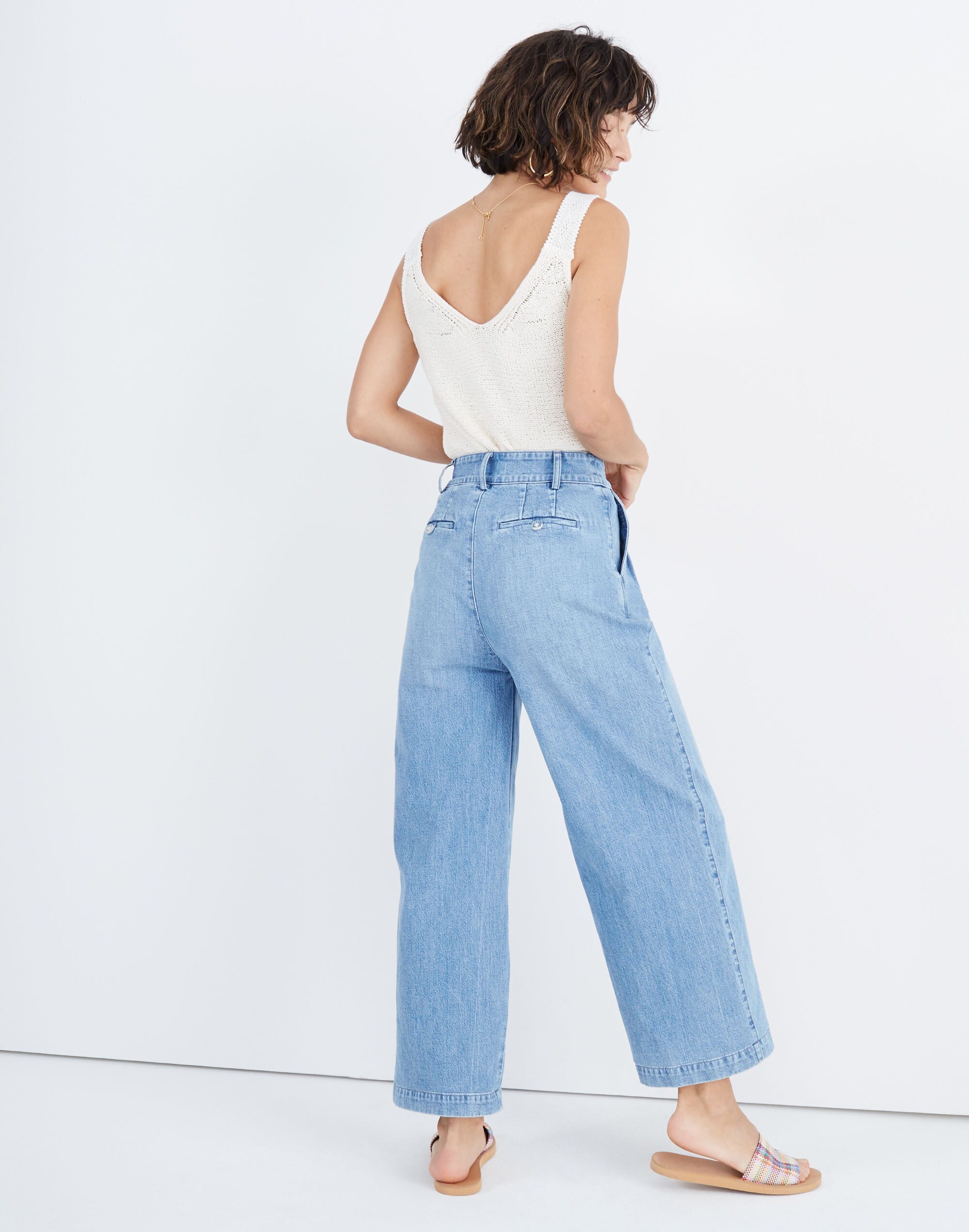 Pleated Wide-Leg Jeans in Kinnon Wash