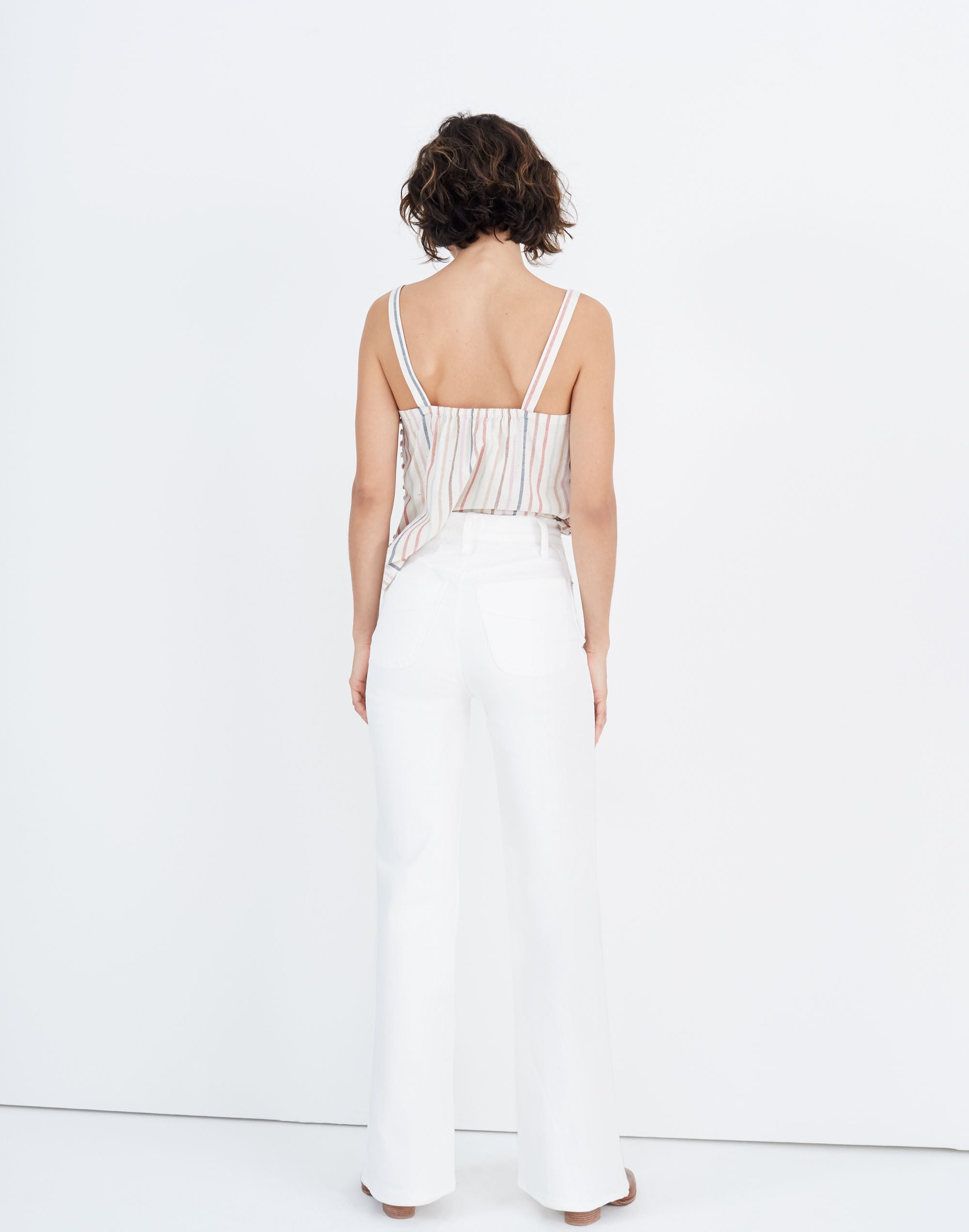 11" High-Rise Flare Jeans in Tile White