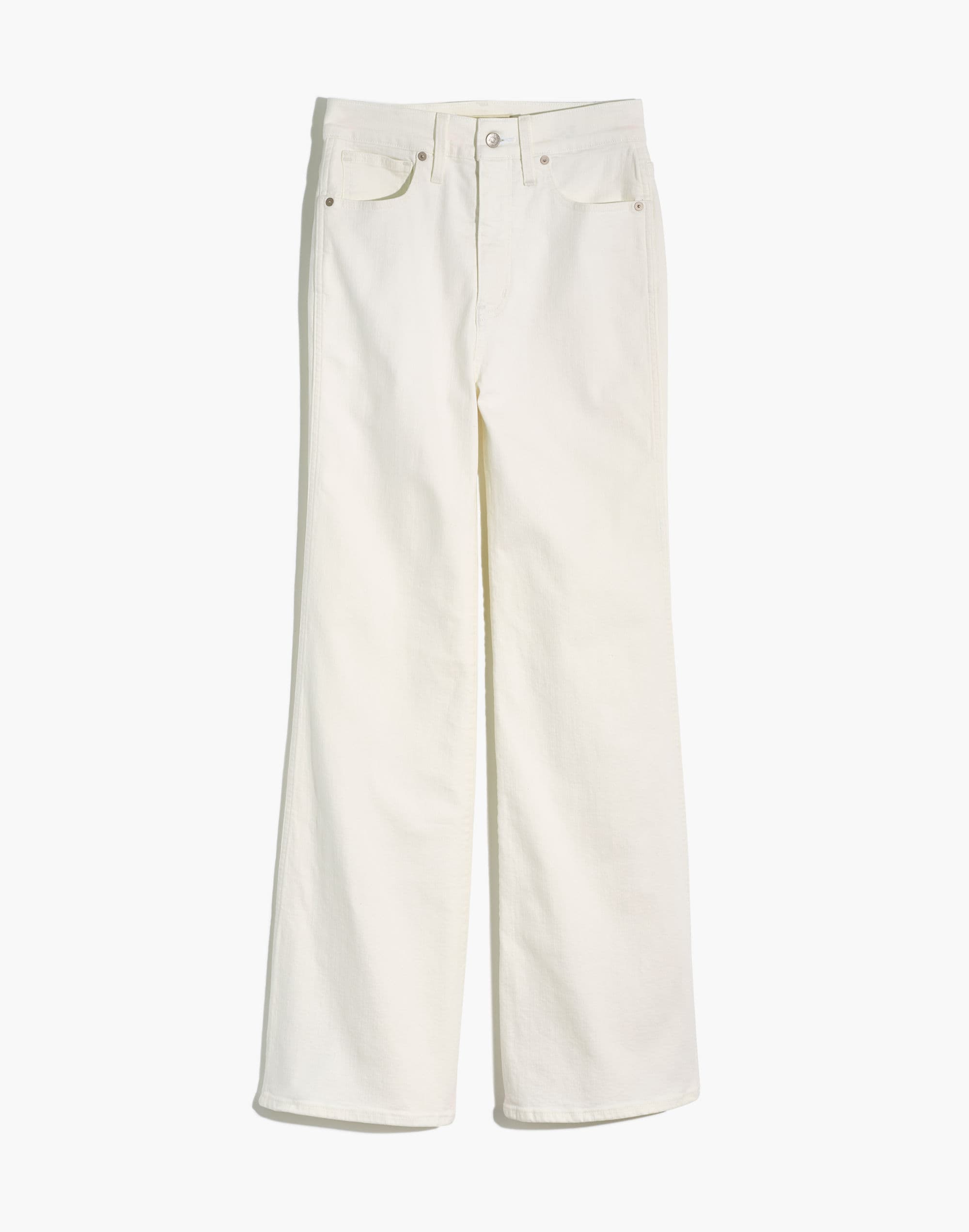 Petite 11" High-Rise Flare Jeans in Tile White