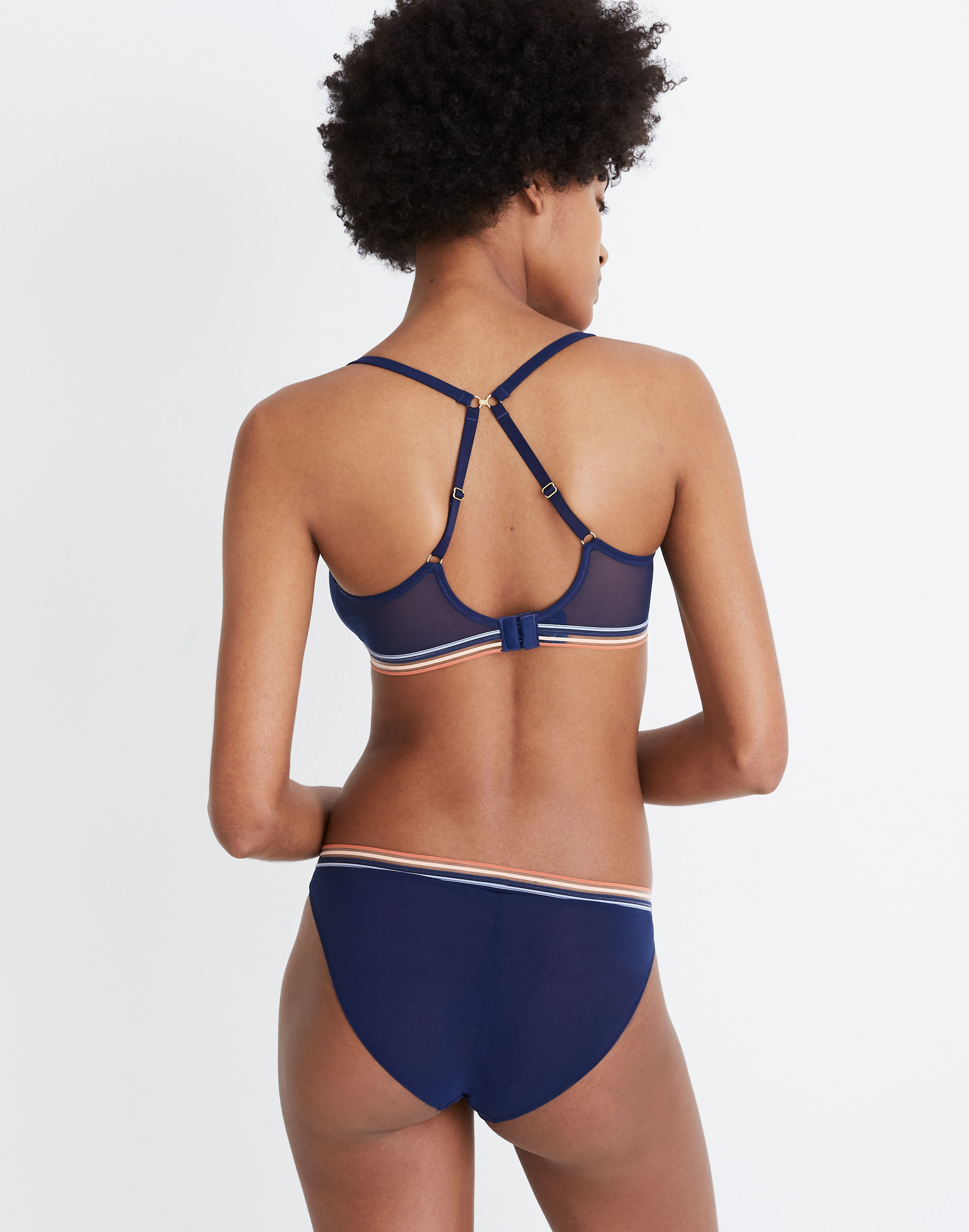 Mesh Rainbow-Trim Nora Bralette