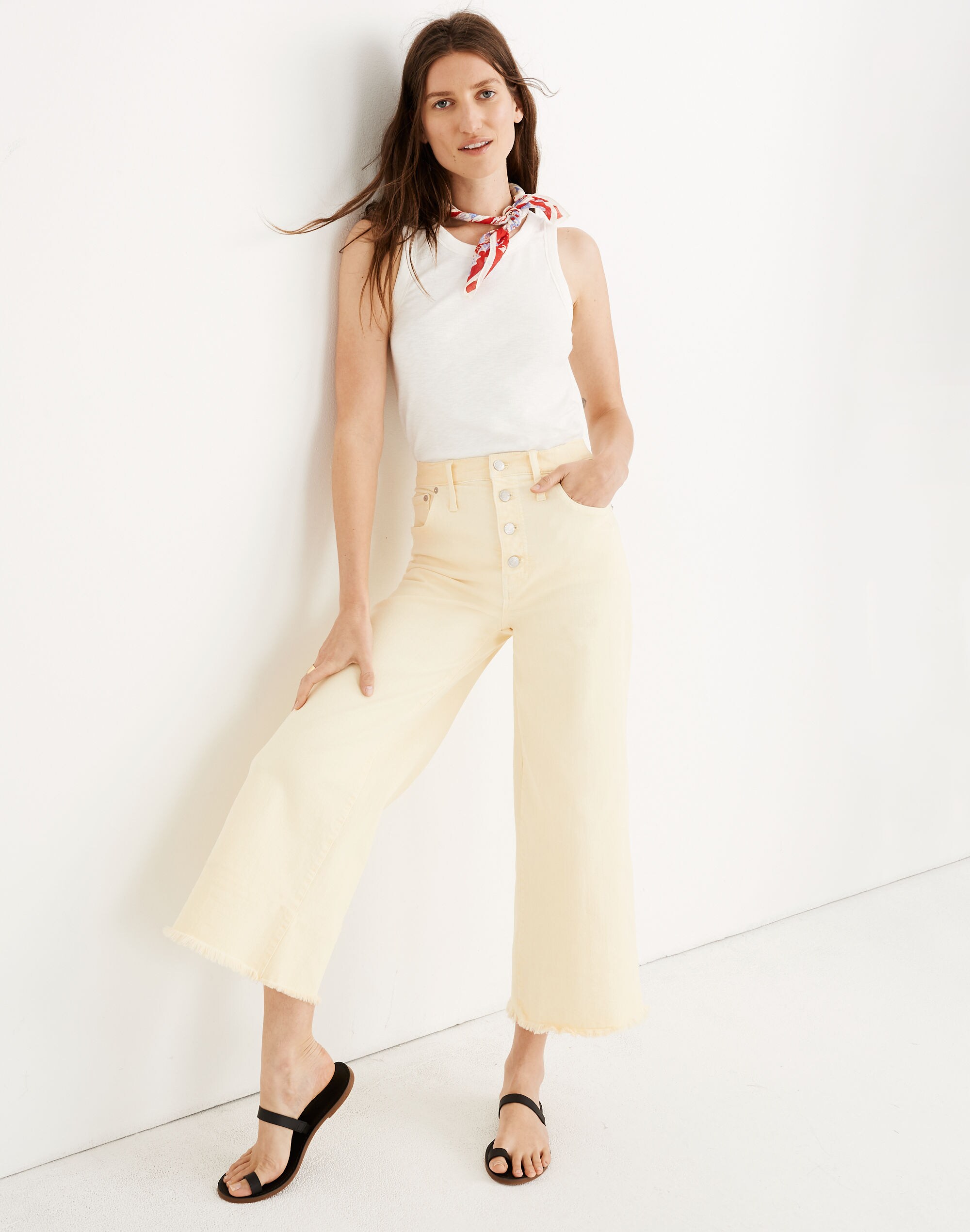 Wide-Leg Crop Jeans: Garment-Dyed Edition Madewell