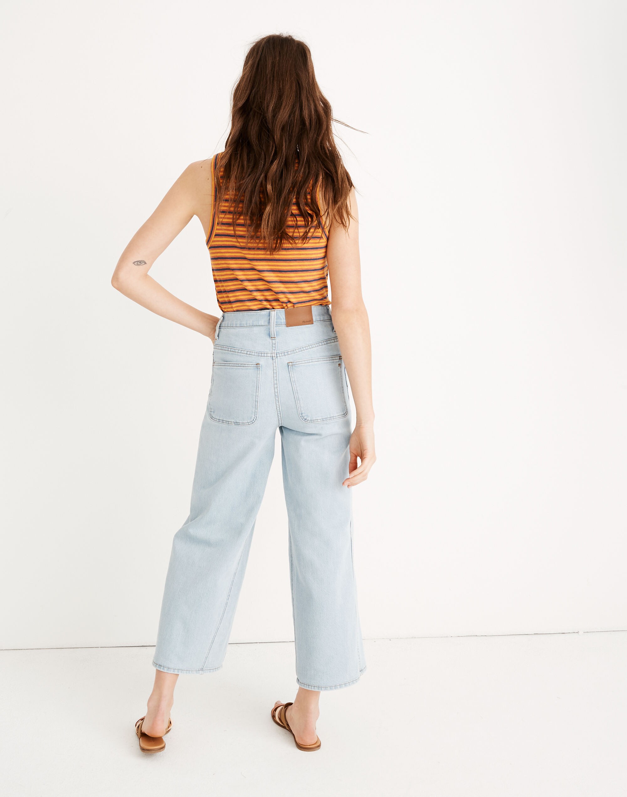 Wide-Leg Crop Jeans in Fitzgerald Wash: Pieced Inset Edition