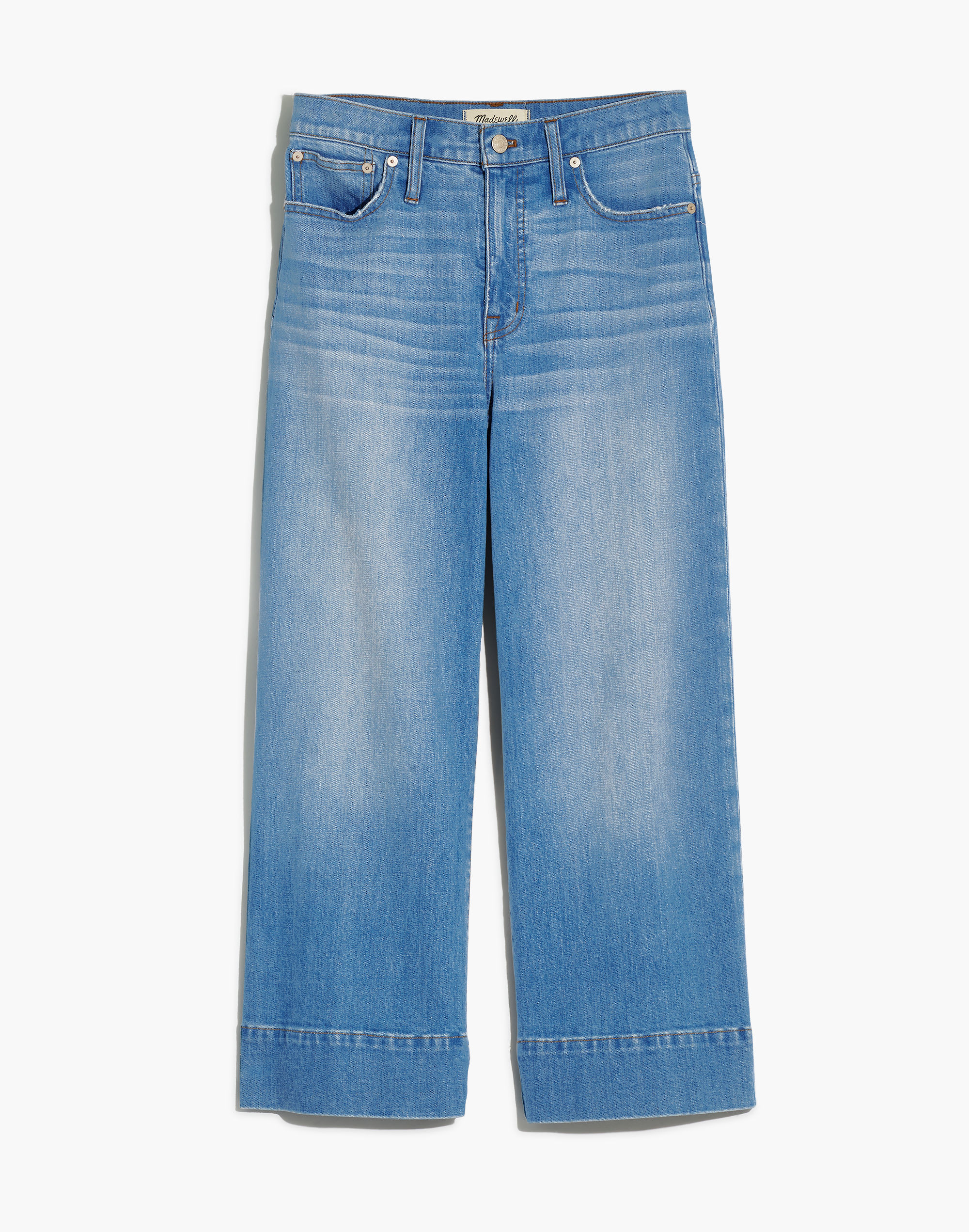 Petite Wide-Leg Crop Jeans in Delancey Wash