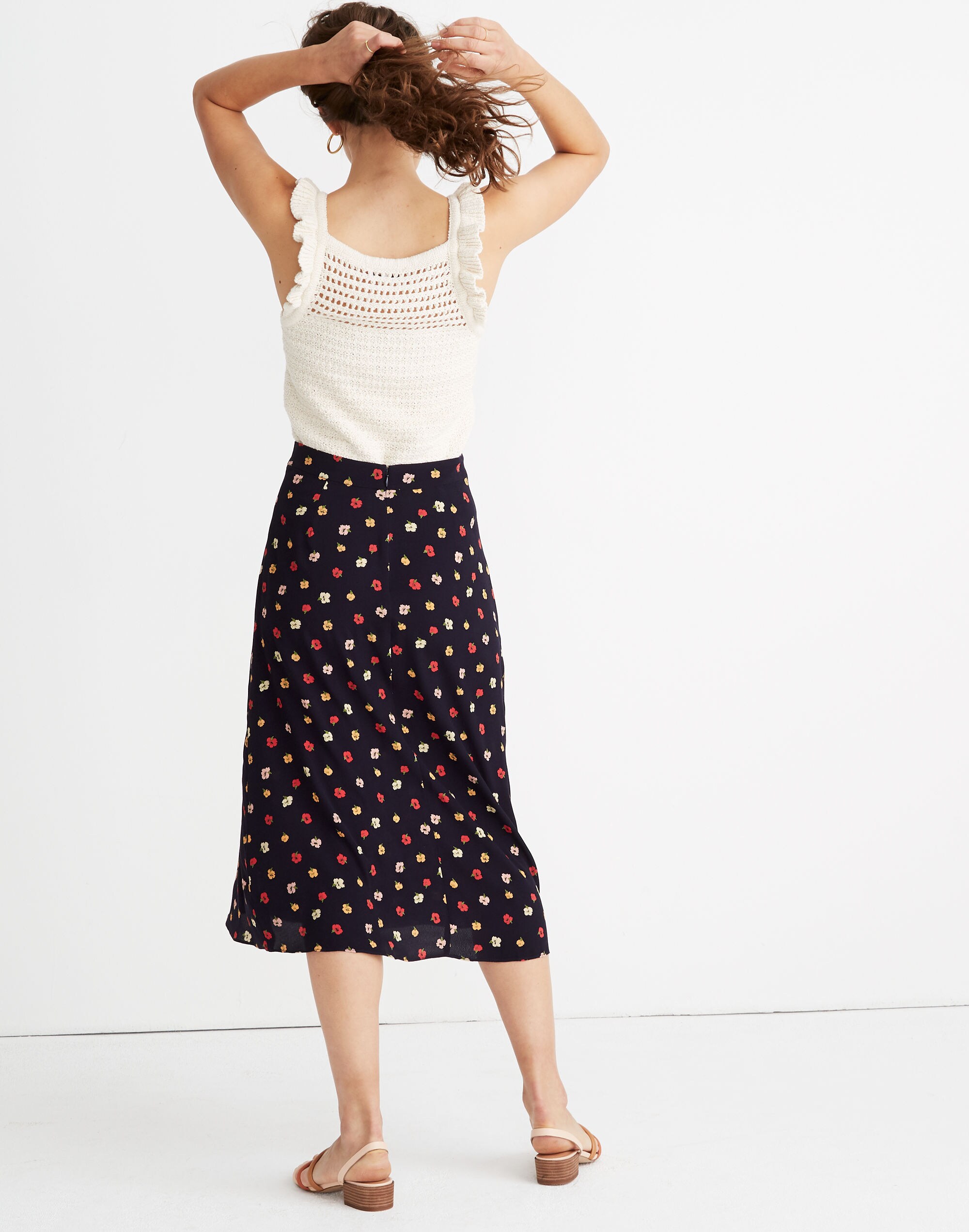 A-Line Midi Skirt in Confetti Floral