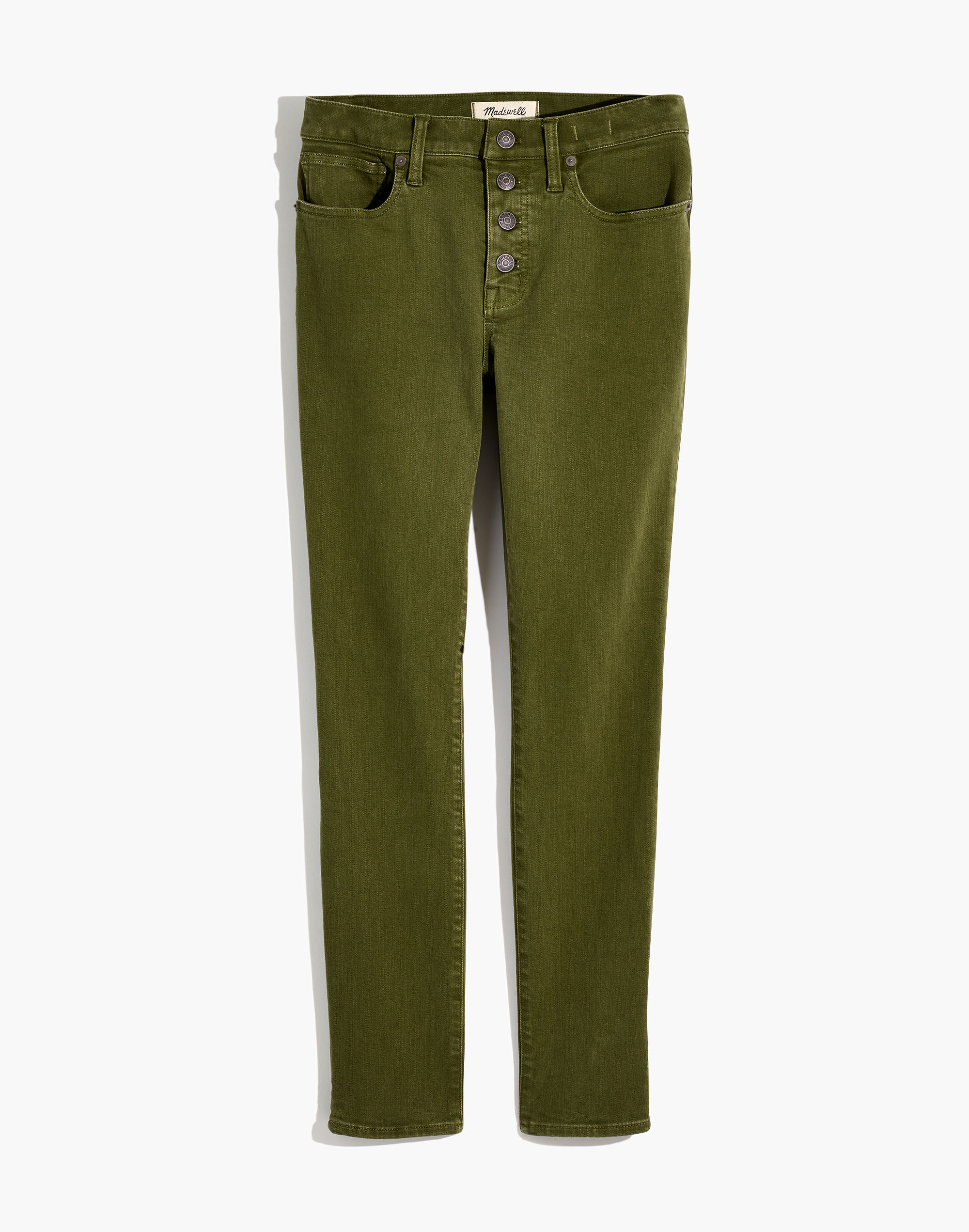 9" Mid-Rise Skinny Crop Jeans: Garment-Dyed Button-Front Edition