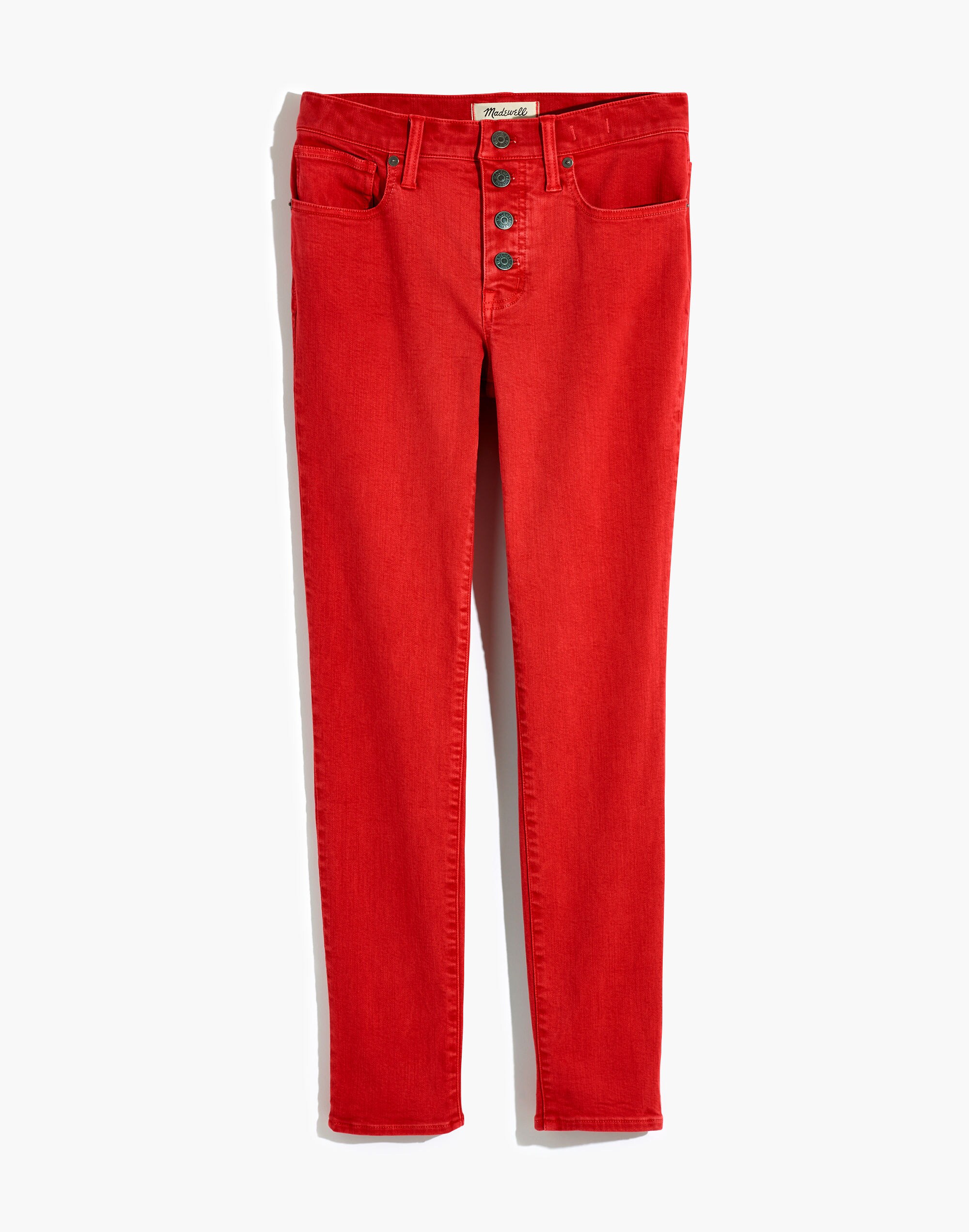 9" Mid-Rise Skinny Crop Jeans: Garment-Dyed Button-Front Edition