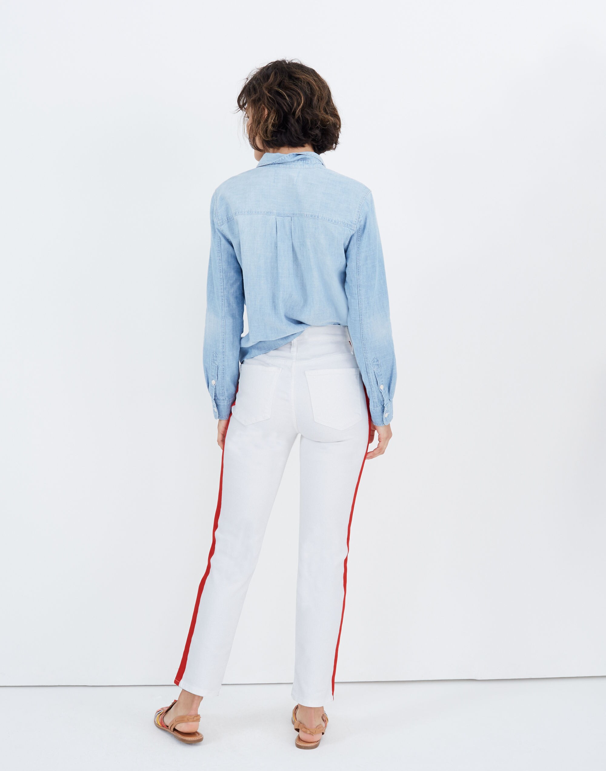 Stovepipe Jeans in Tile White: Tuxedo Stripe Edition