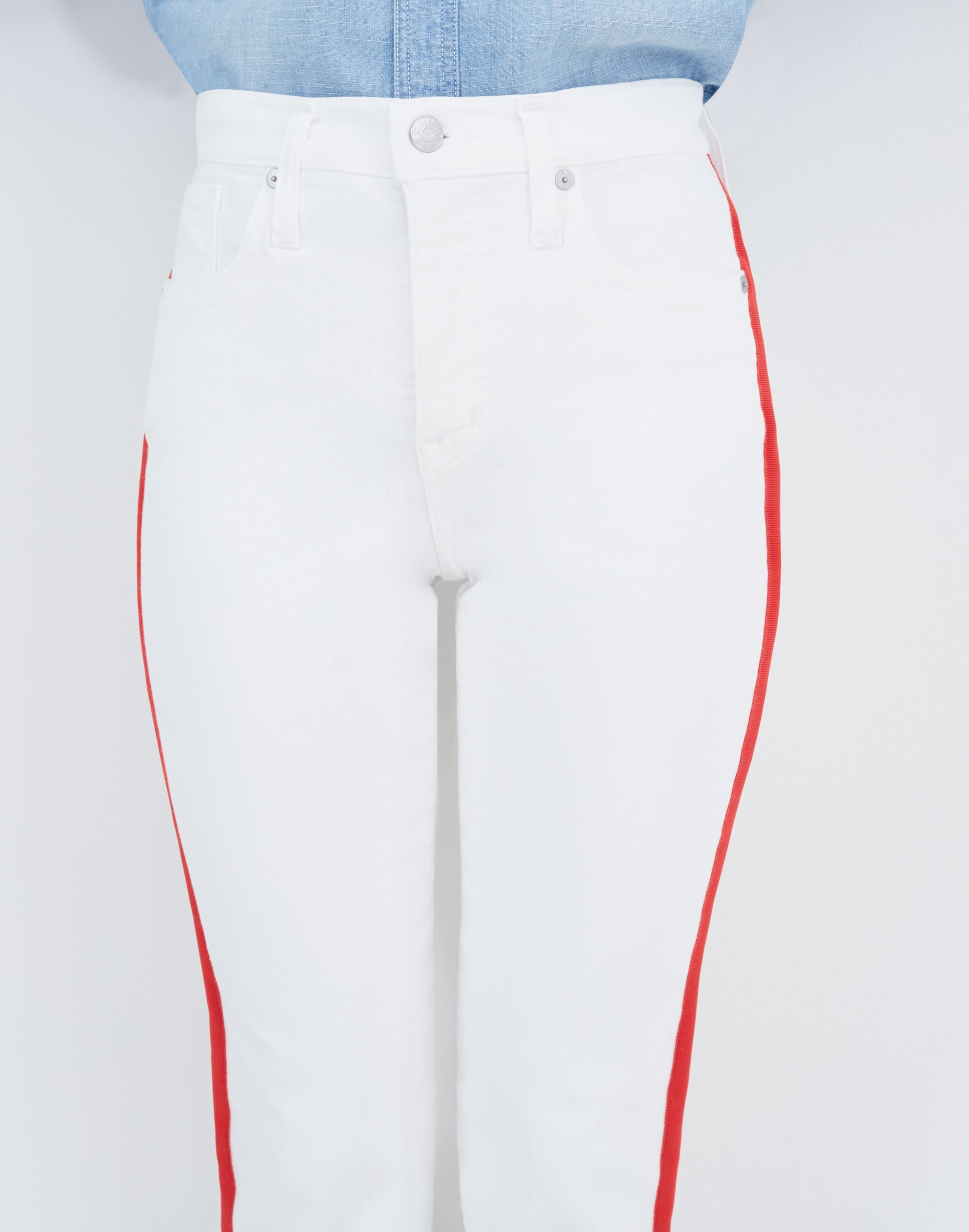 Stovepipe Jeans in Tile White: Tuxedo Stripe Edition