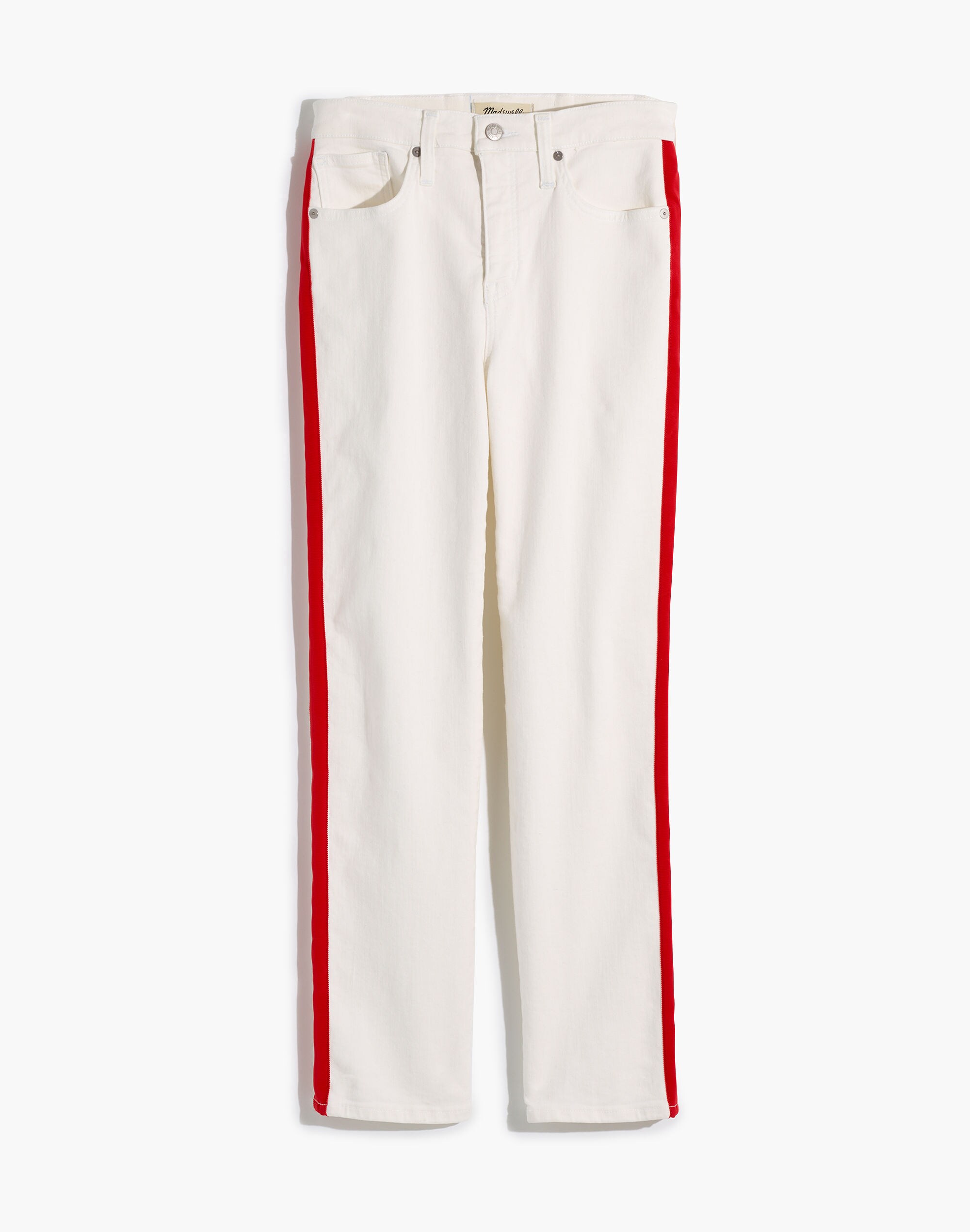 Stovepipe Jeans in Tile White: Tuxedo Stripe Edition