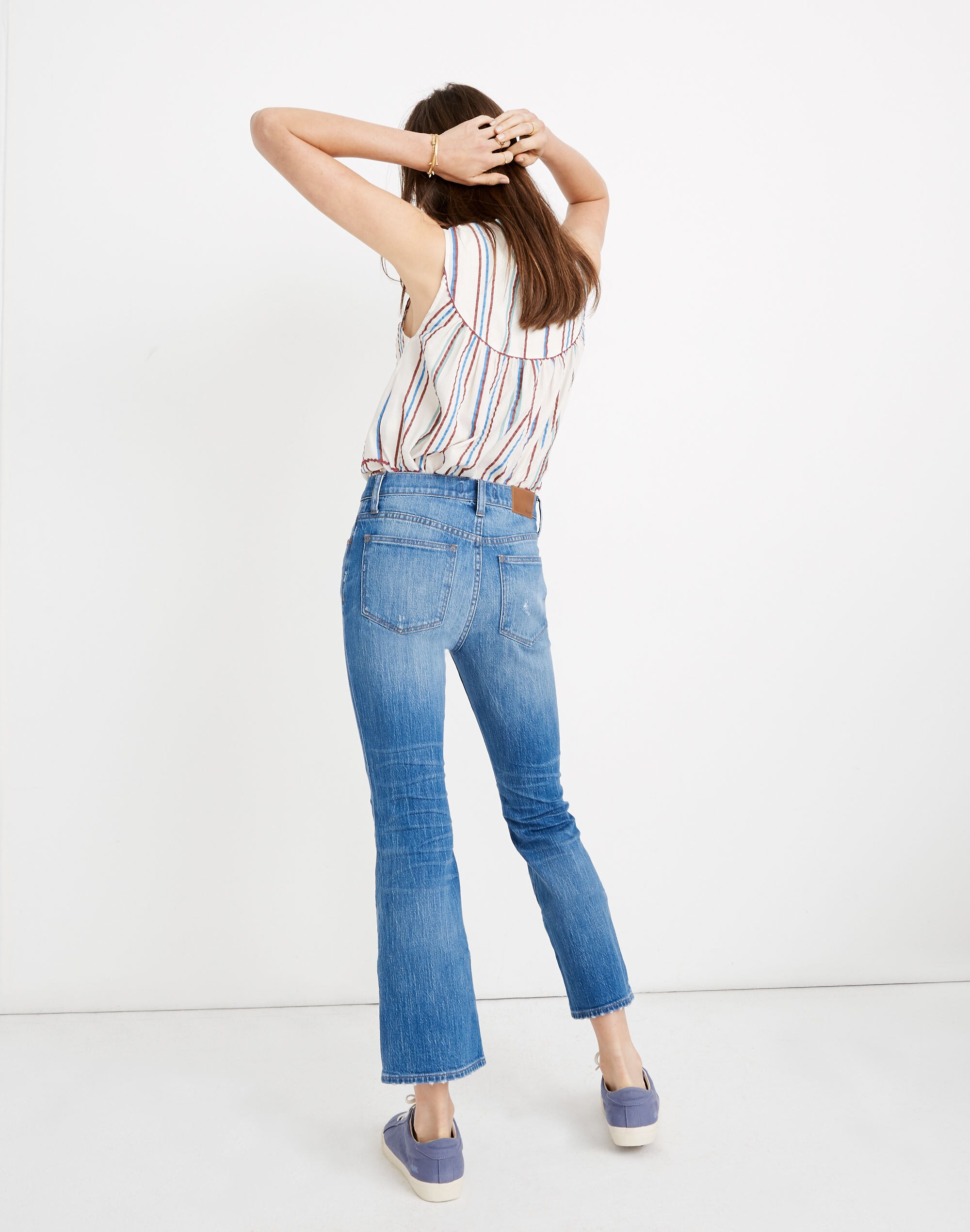 Cali Demi-Boot Jeans in Farrah Wash: Knee Patch Edition