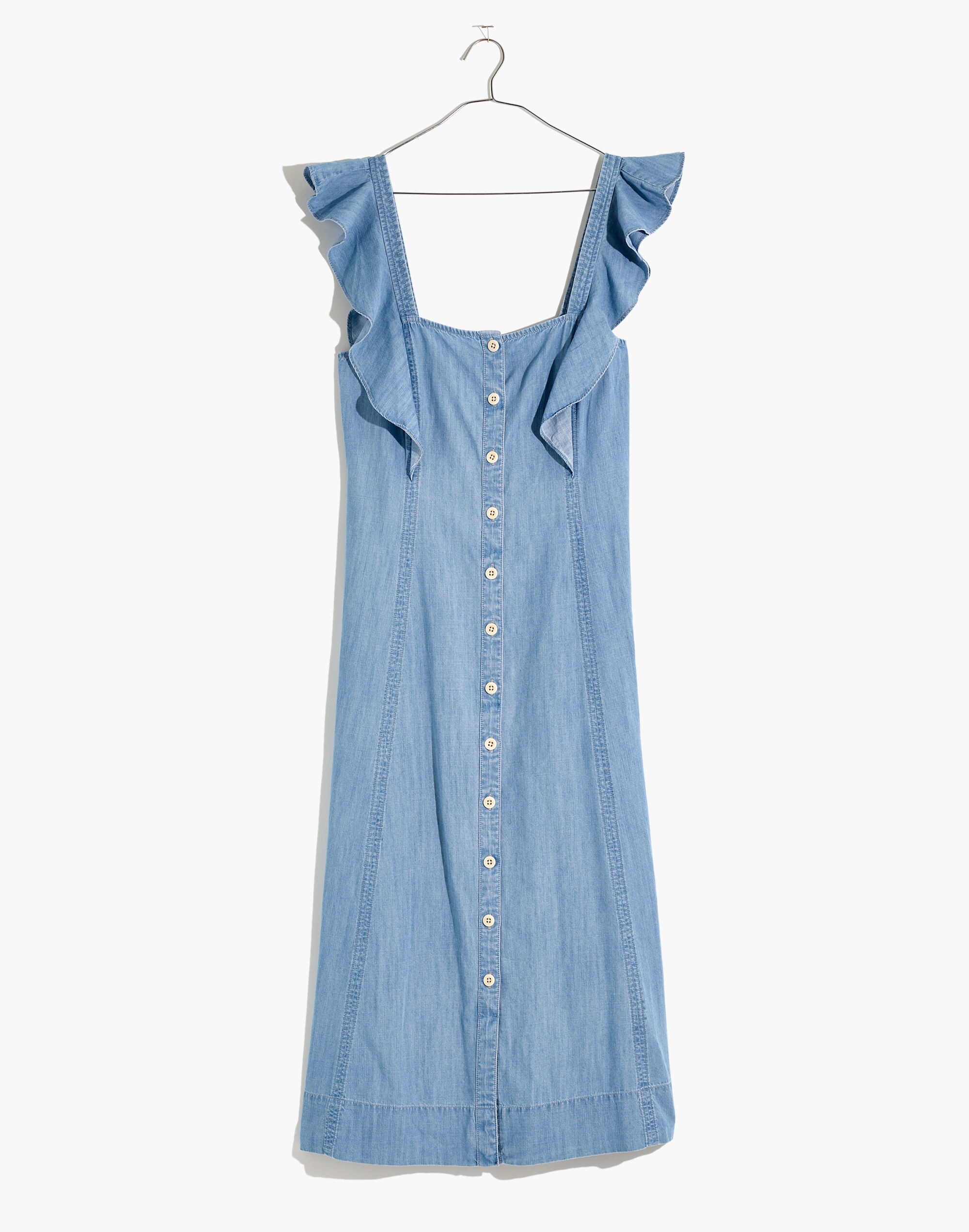 Denim Princess-Seamed Maxi Dress
