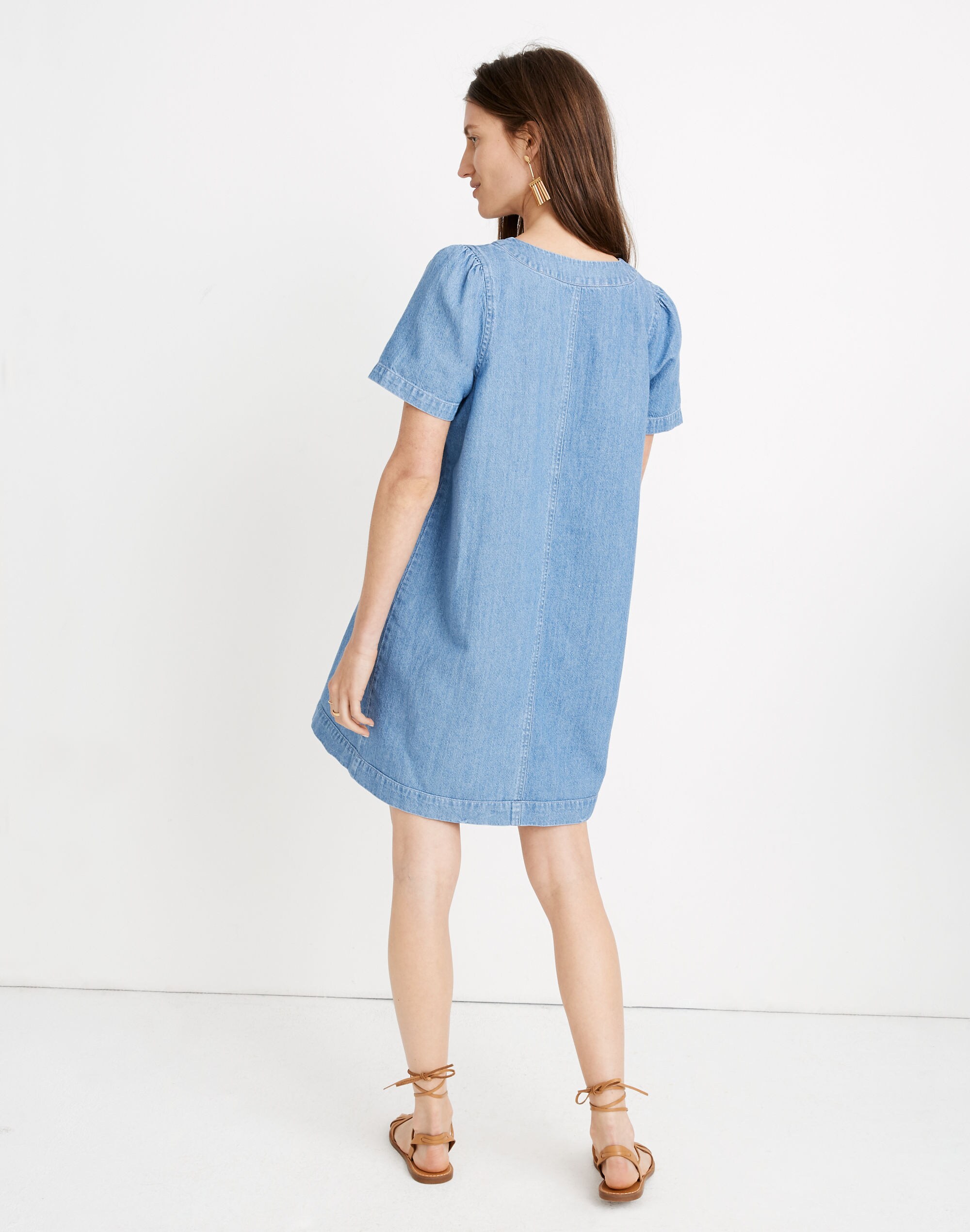 Denim Popover Swing Dress in Newsom Wash