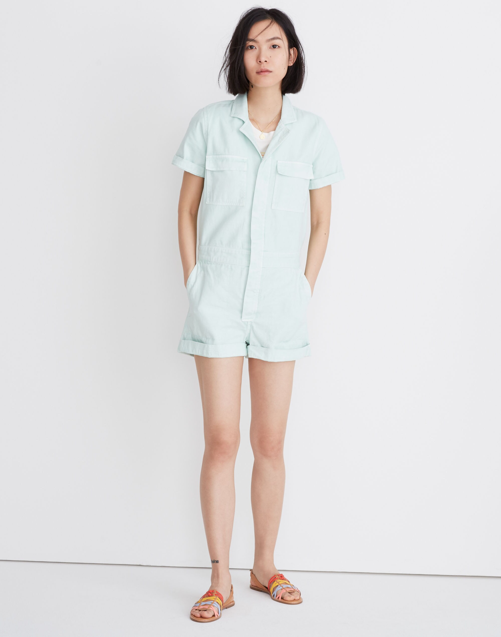 Denim Coverall Romper