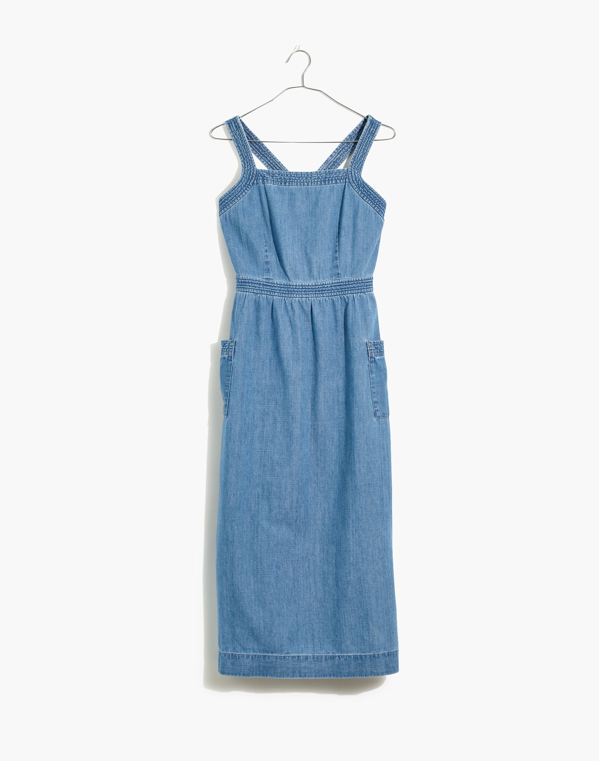Denim Apron Midi Dress