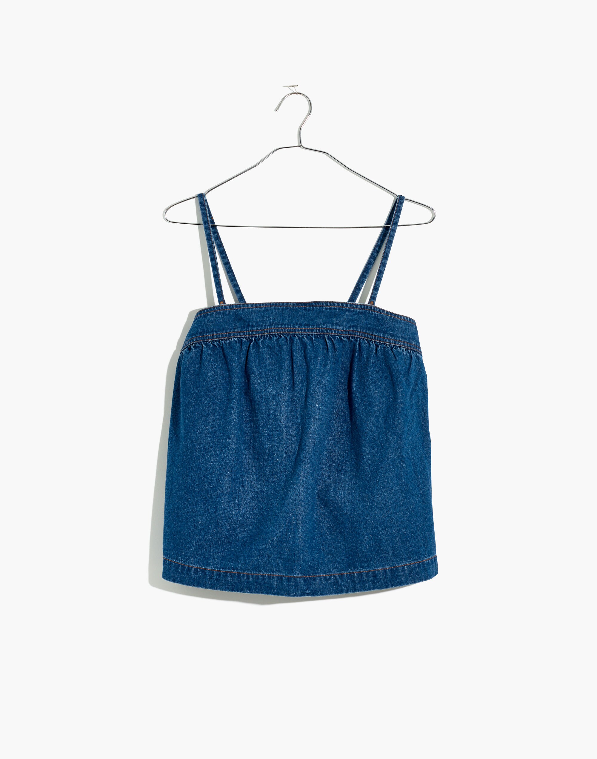 Denim Convertible Tie-Back Top in Alberta Wash
