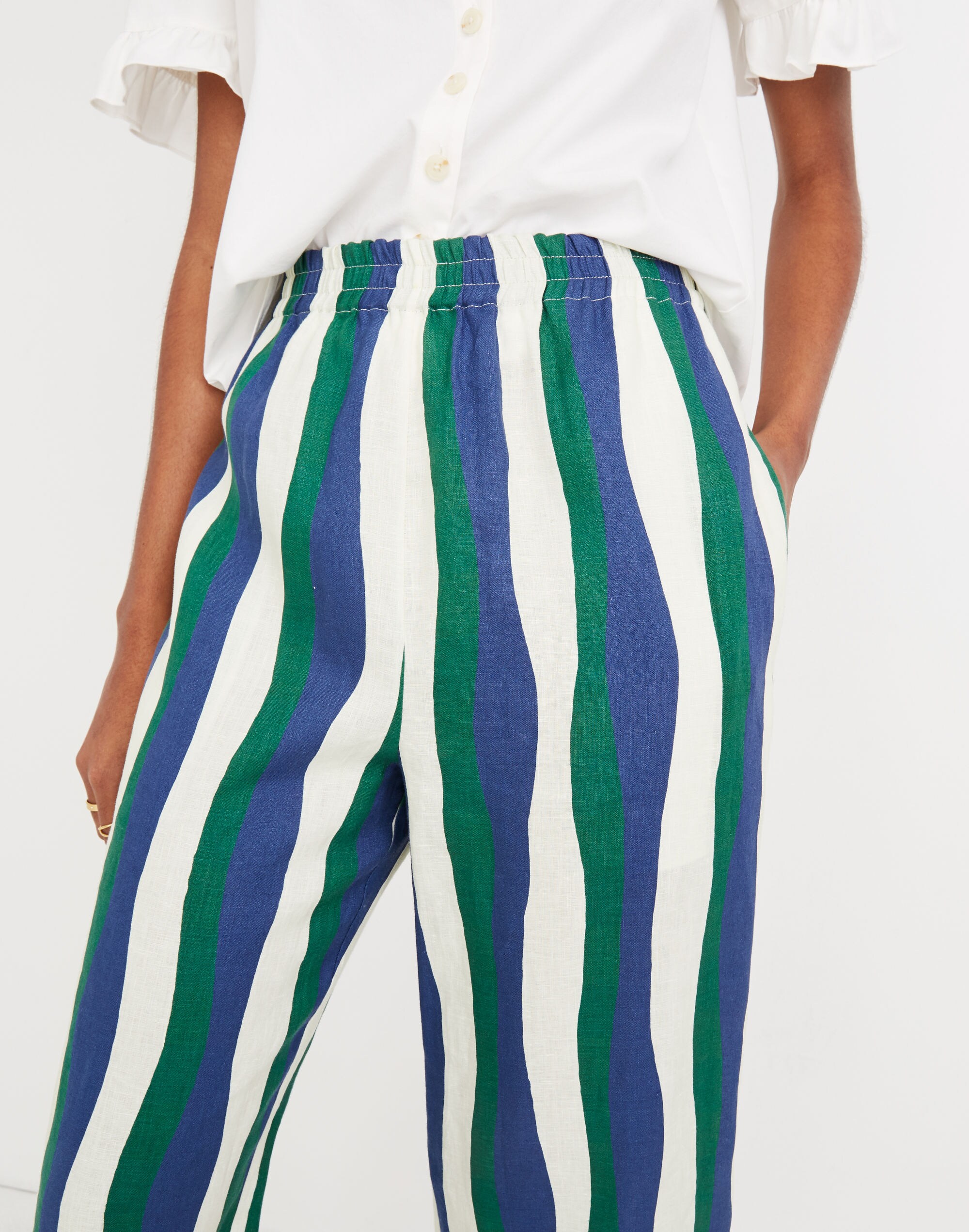 WHIT&reg; Linen Striped Desi Pants