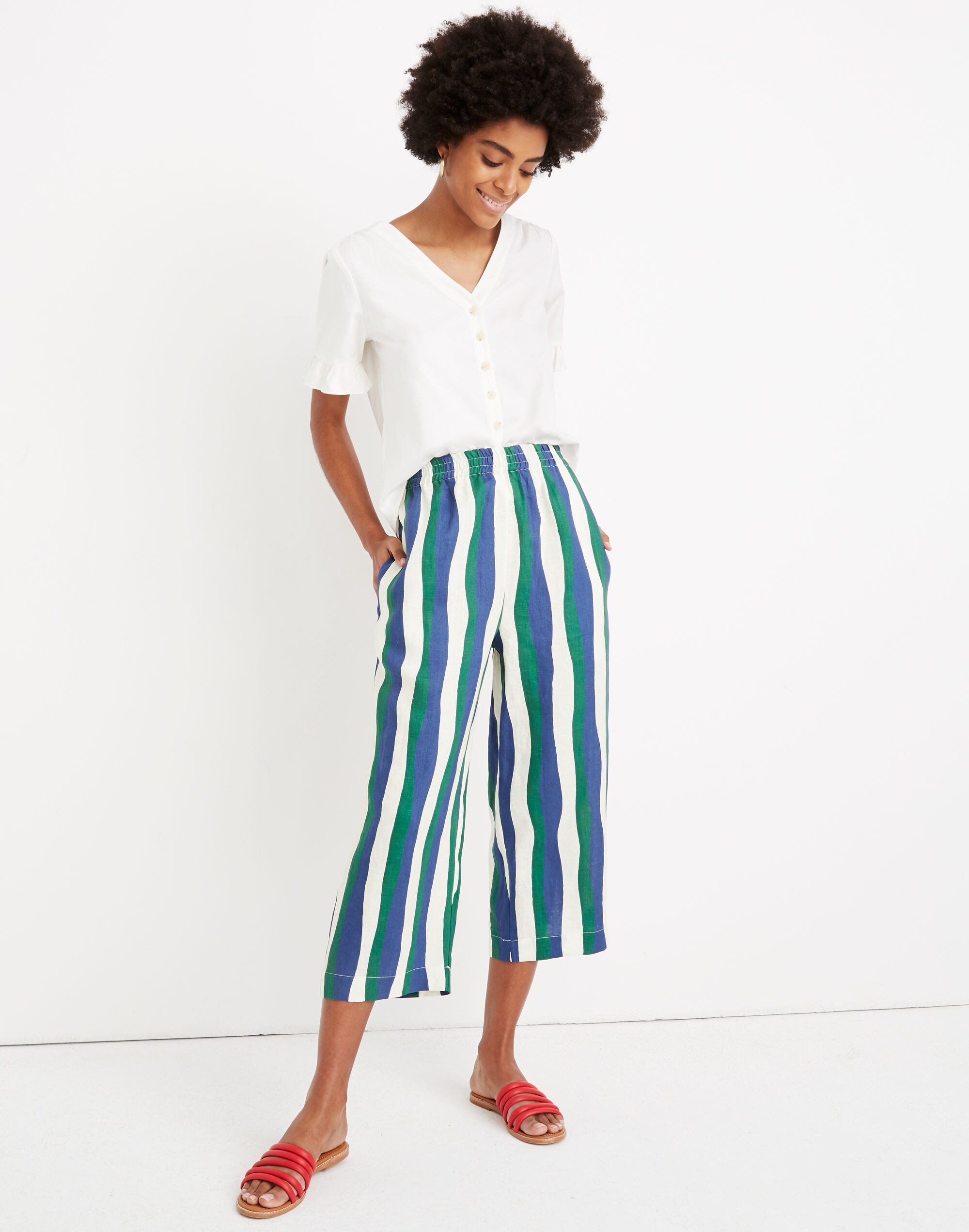 WHIT&reg; Linen Striped Desi Pants