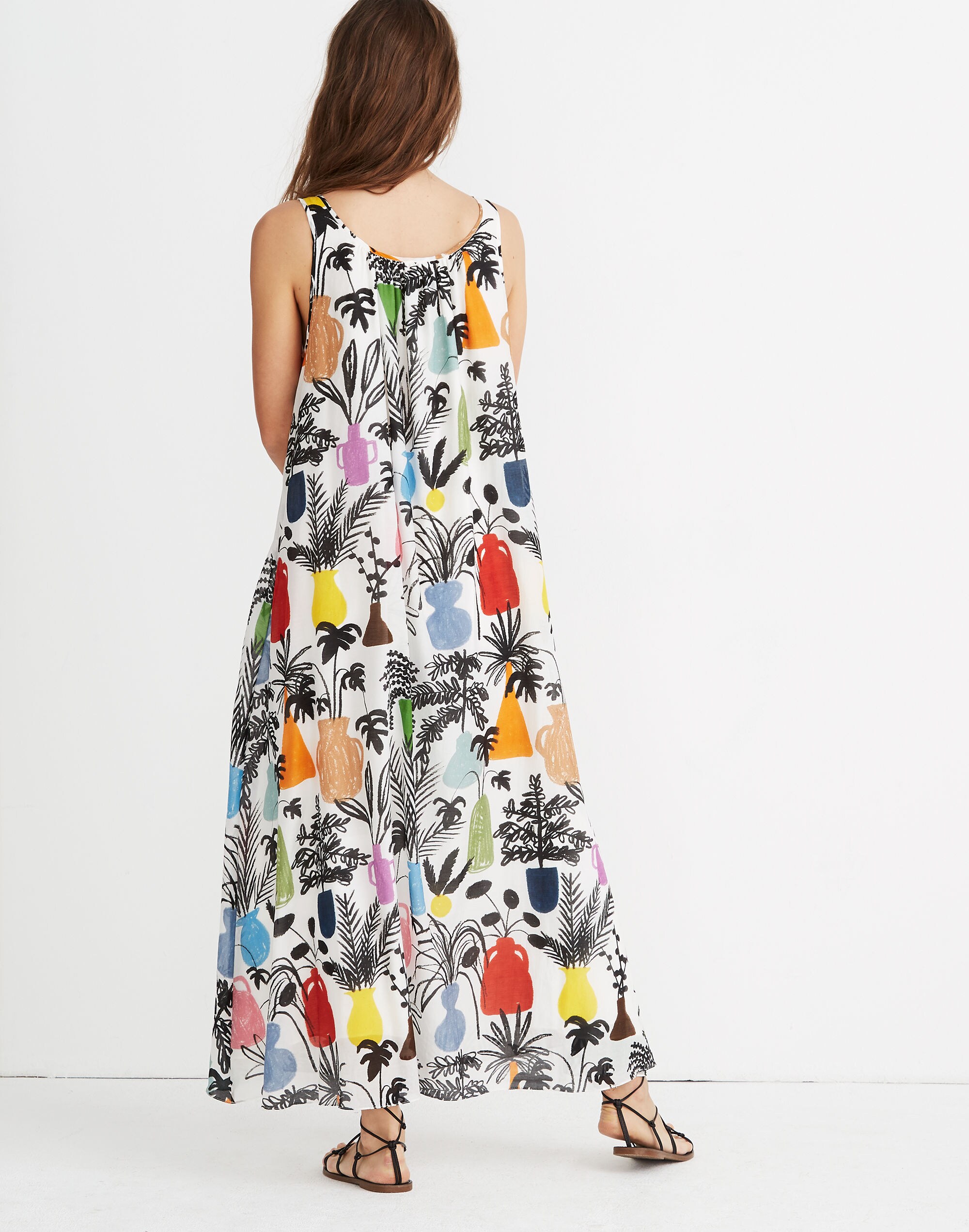 WHIT&reg; Ann Maxi Dress in Potted Plant Print