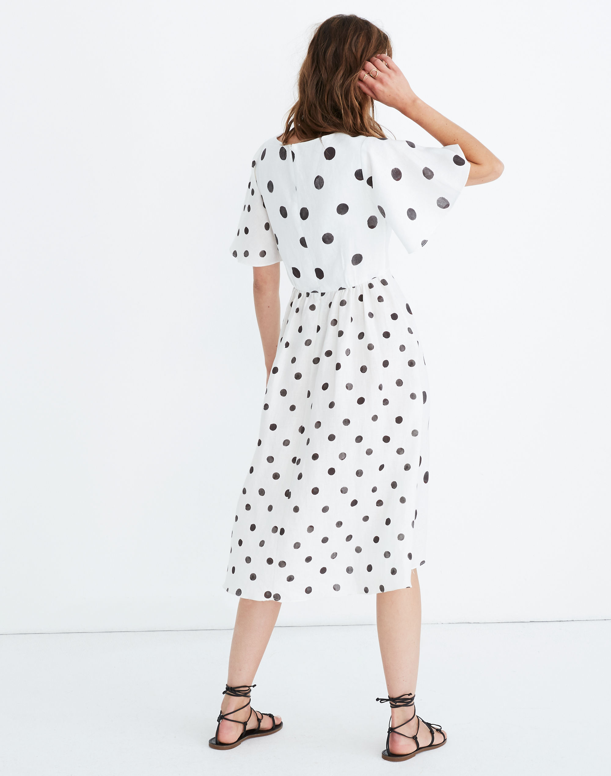 WHIT&reg; Twist Midi Dress in Polka Dot