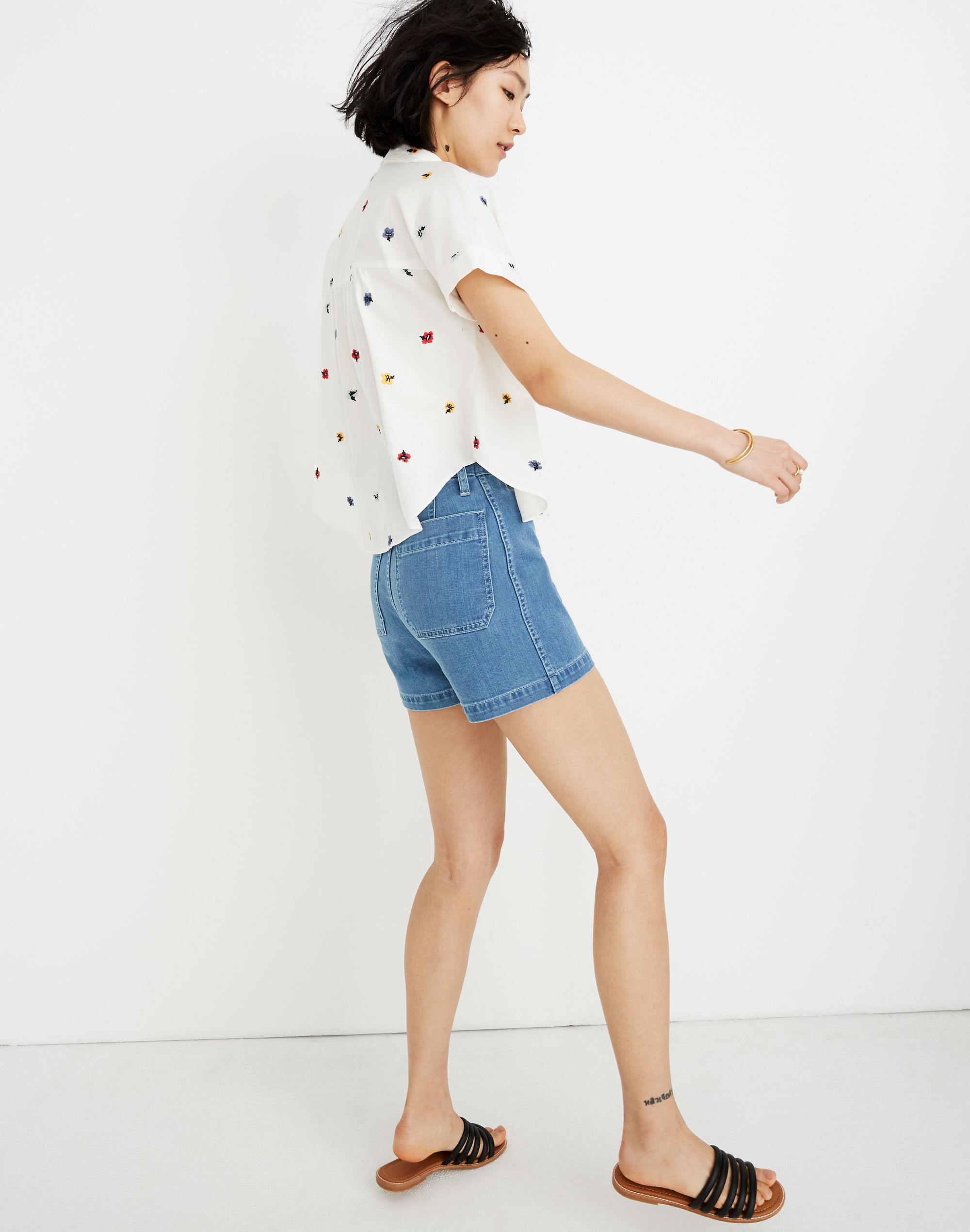Embroidered Hilltop Shirt in Confetti Floral